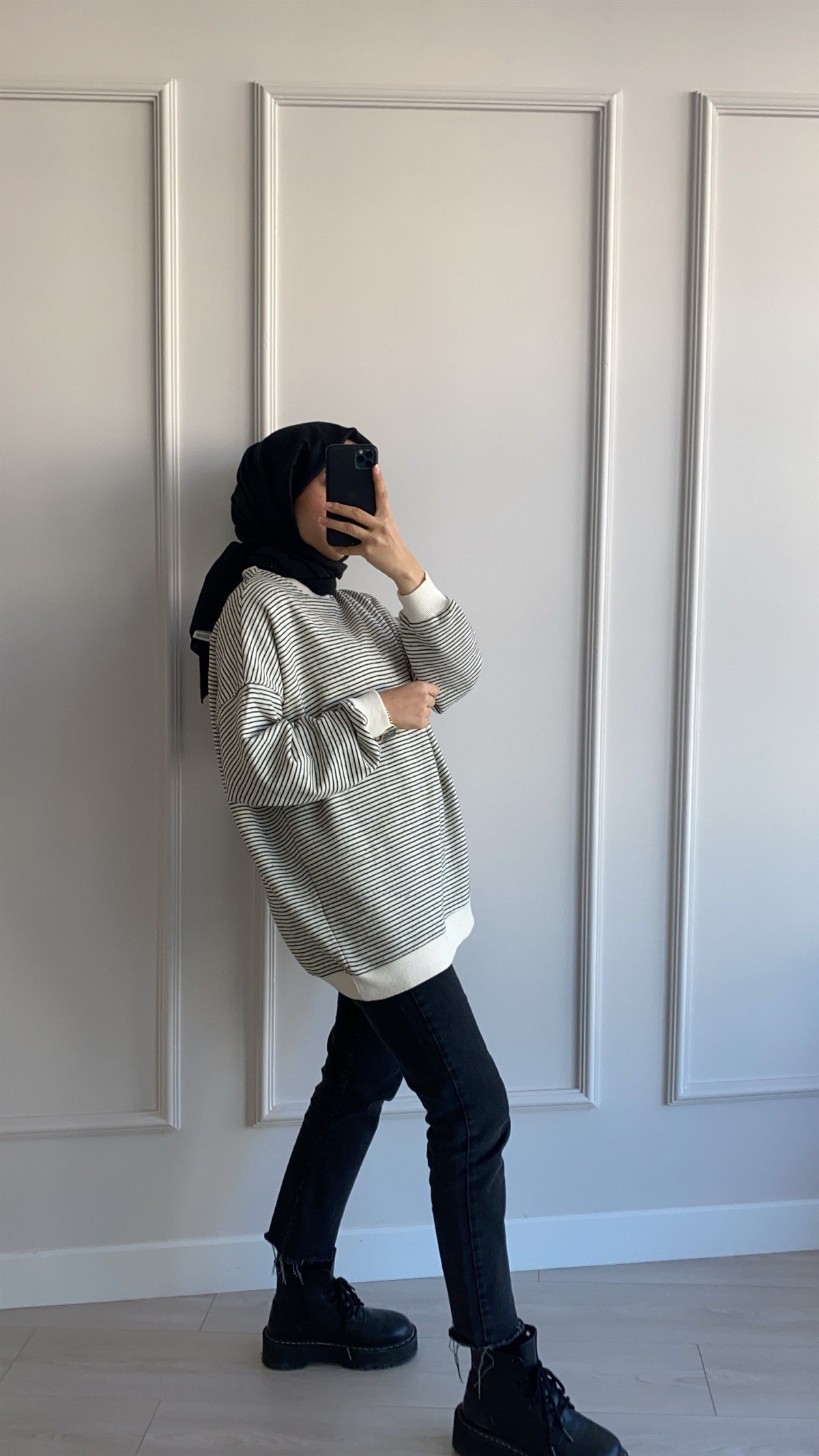 Çizgili Basic Sweatshirt