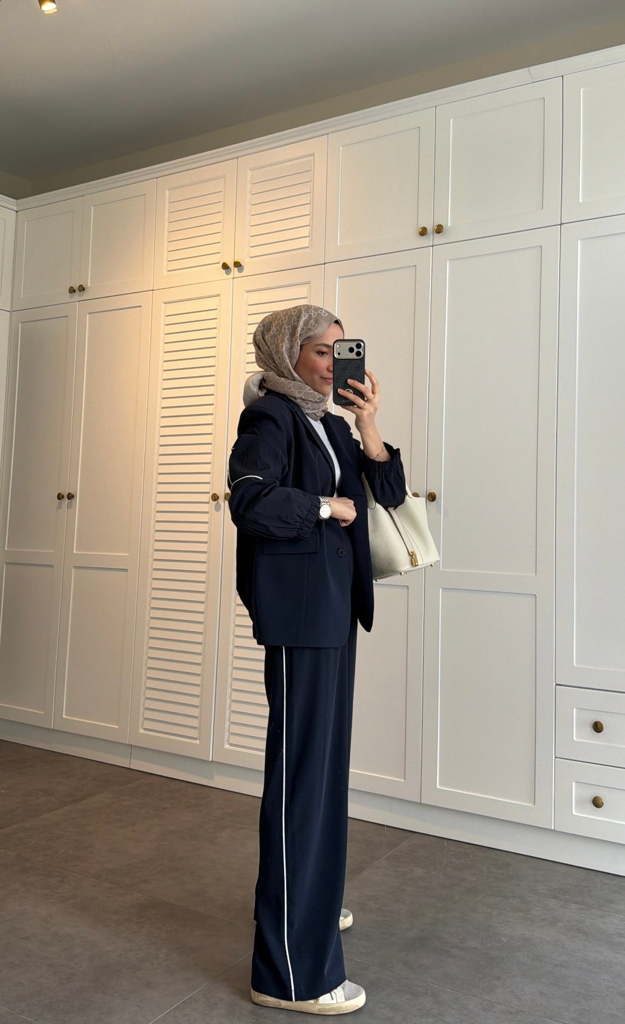 Çizgili Paraşüt Detay Takım Lacivert 
