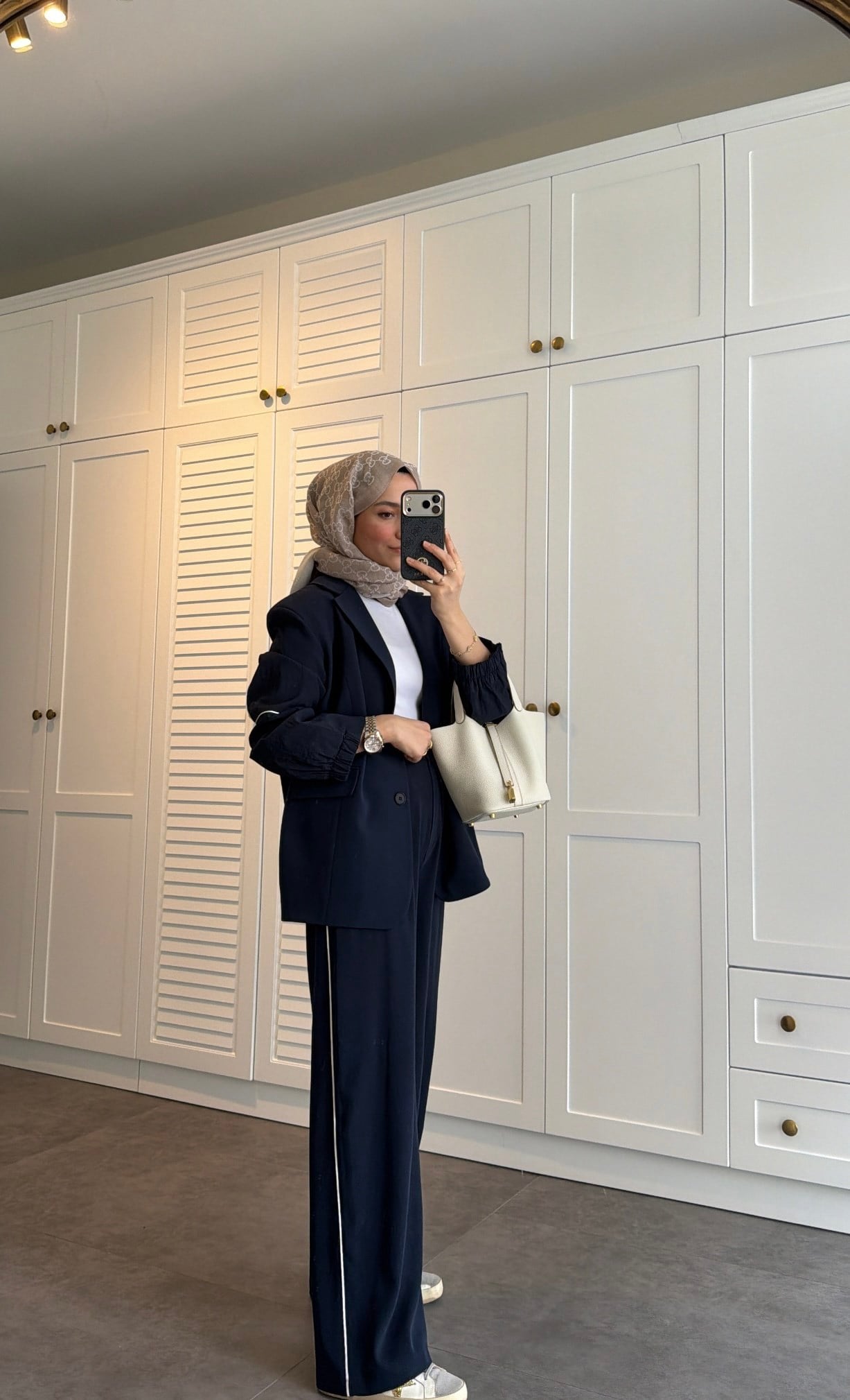 Çizgili Paraşüt Detay Takım Lacivert 