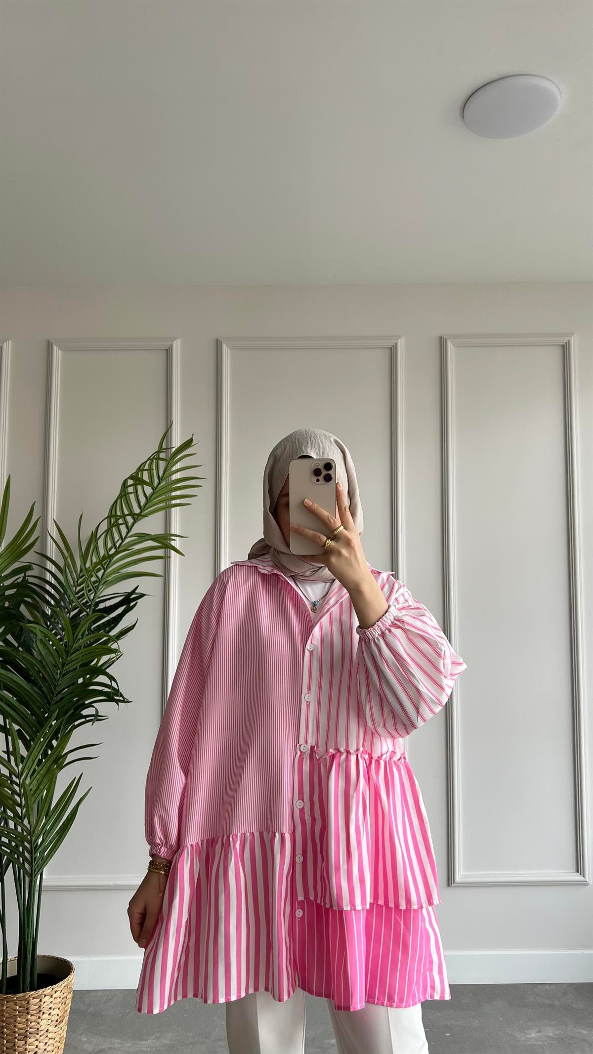 Çizgili Poplin Gömlek 