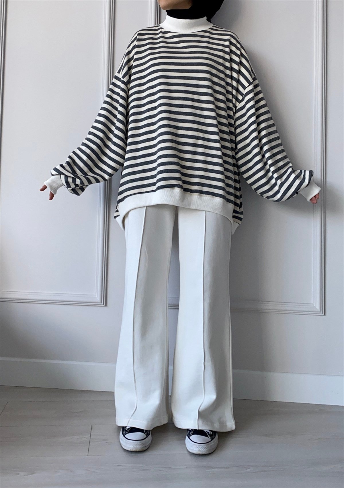 Çizgili Sweatshirt 