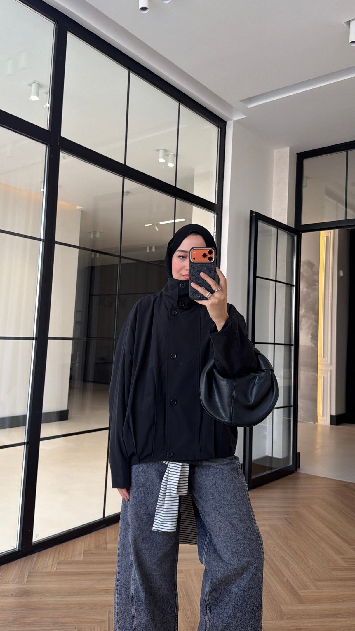 Danla Oversize Trenç Siyah