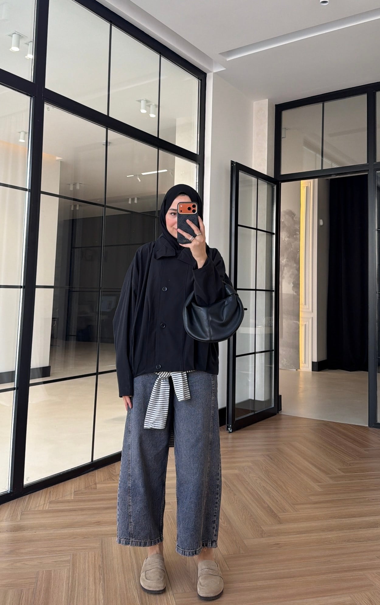 Danla Oversize Trenç Siyah