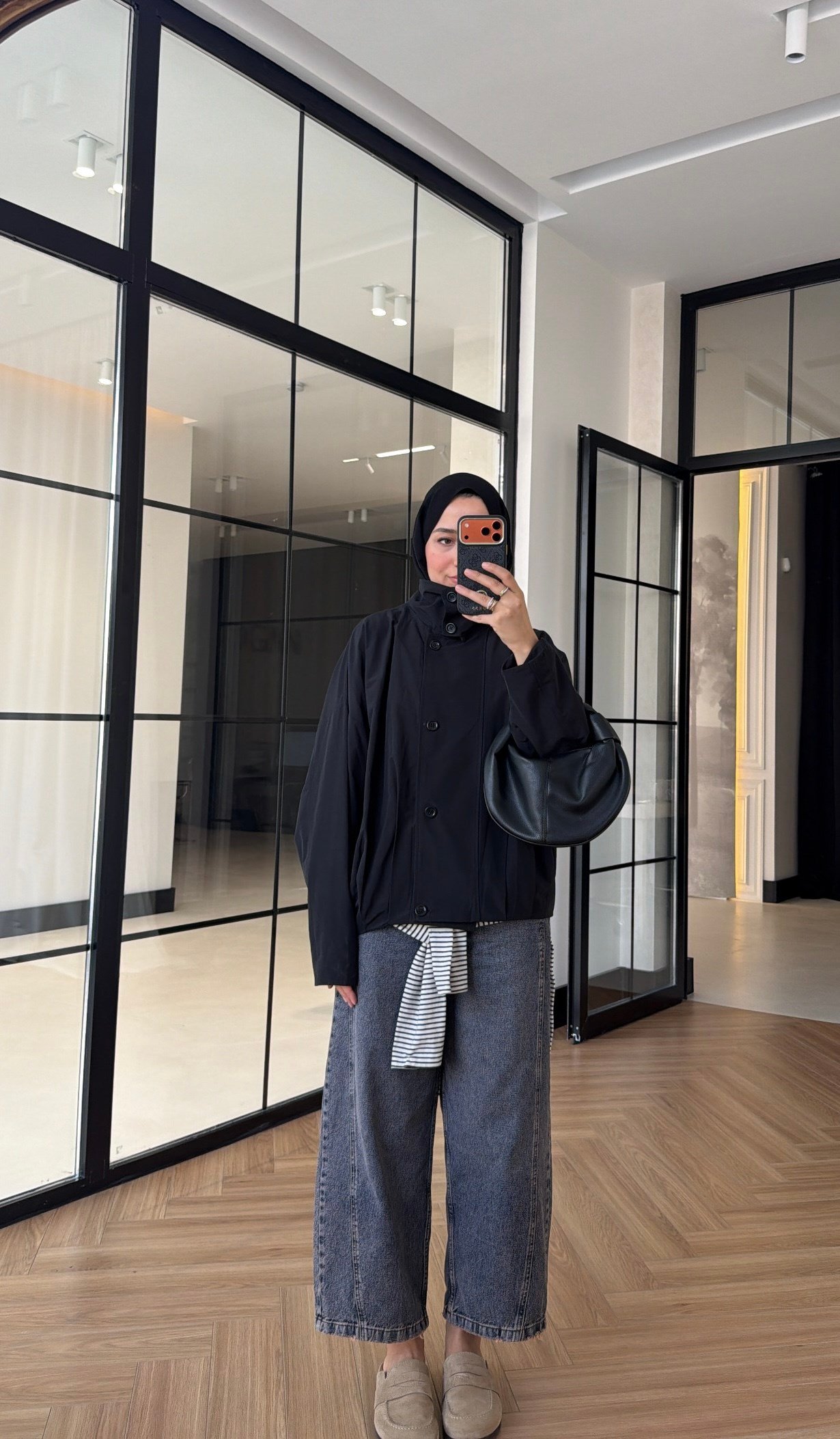 Danla Oversize Trenç Siyah