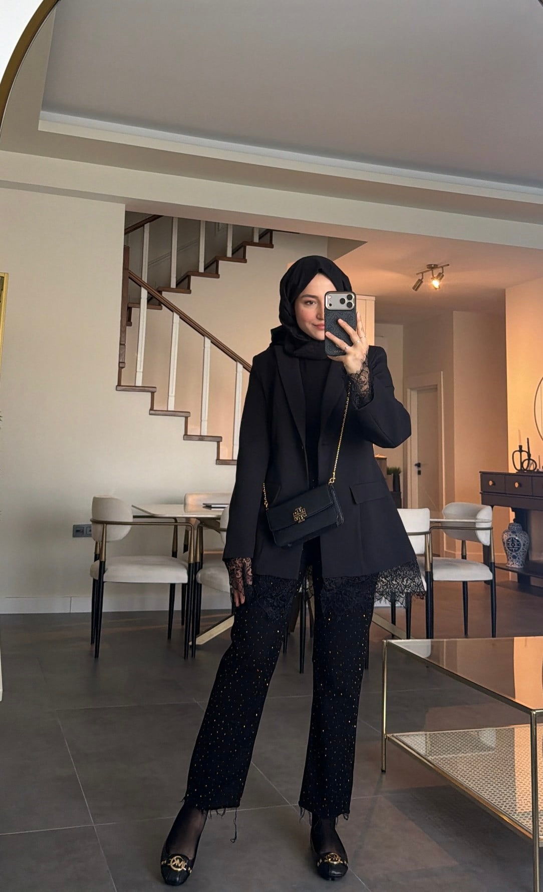 Dantel Detay Tasarım Blazer Ceket 