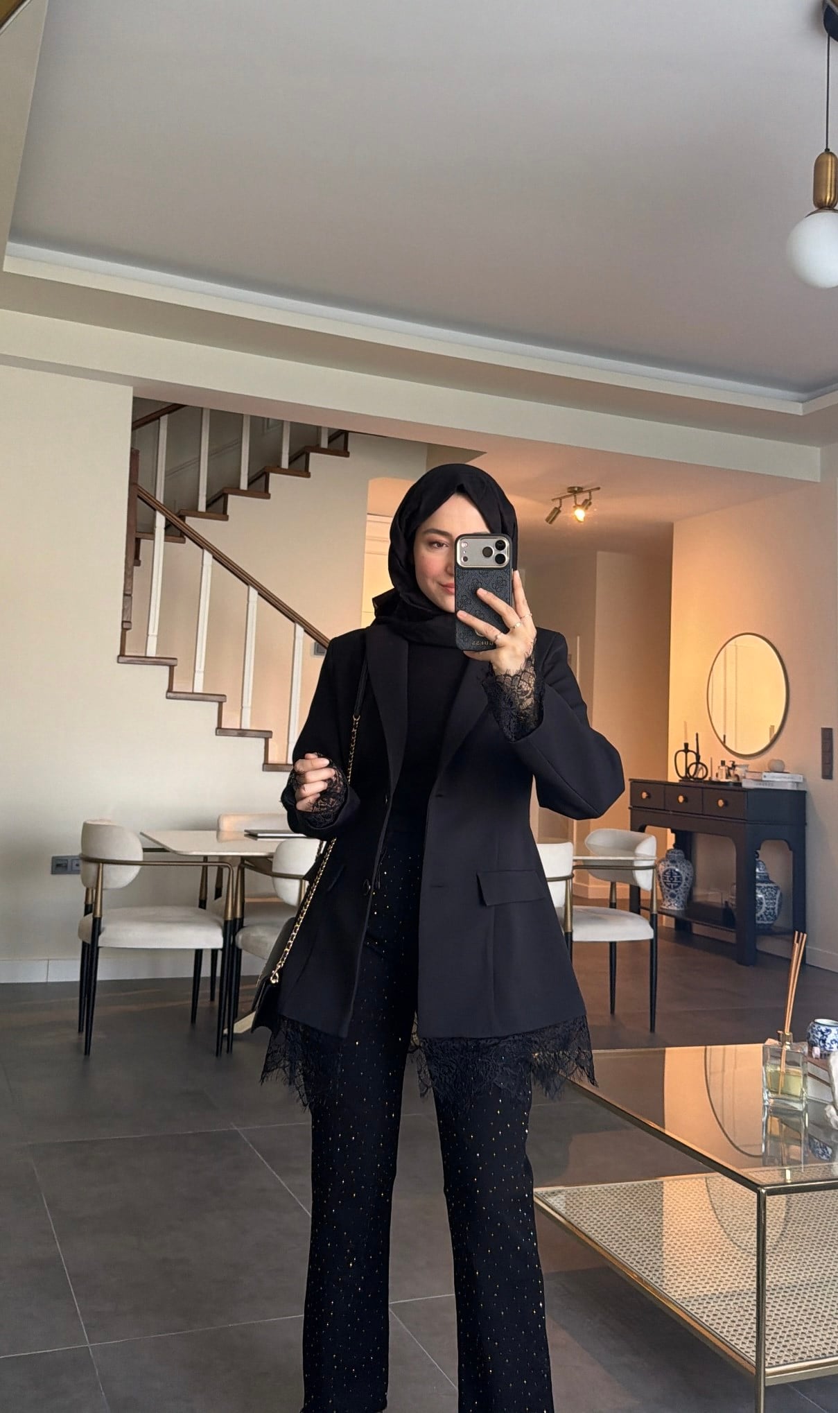 Dantel Detay Tasarım Blazer Ceket 