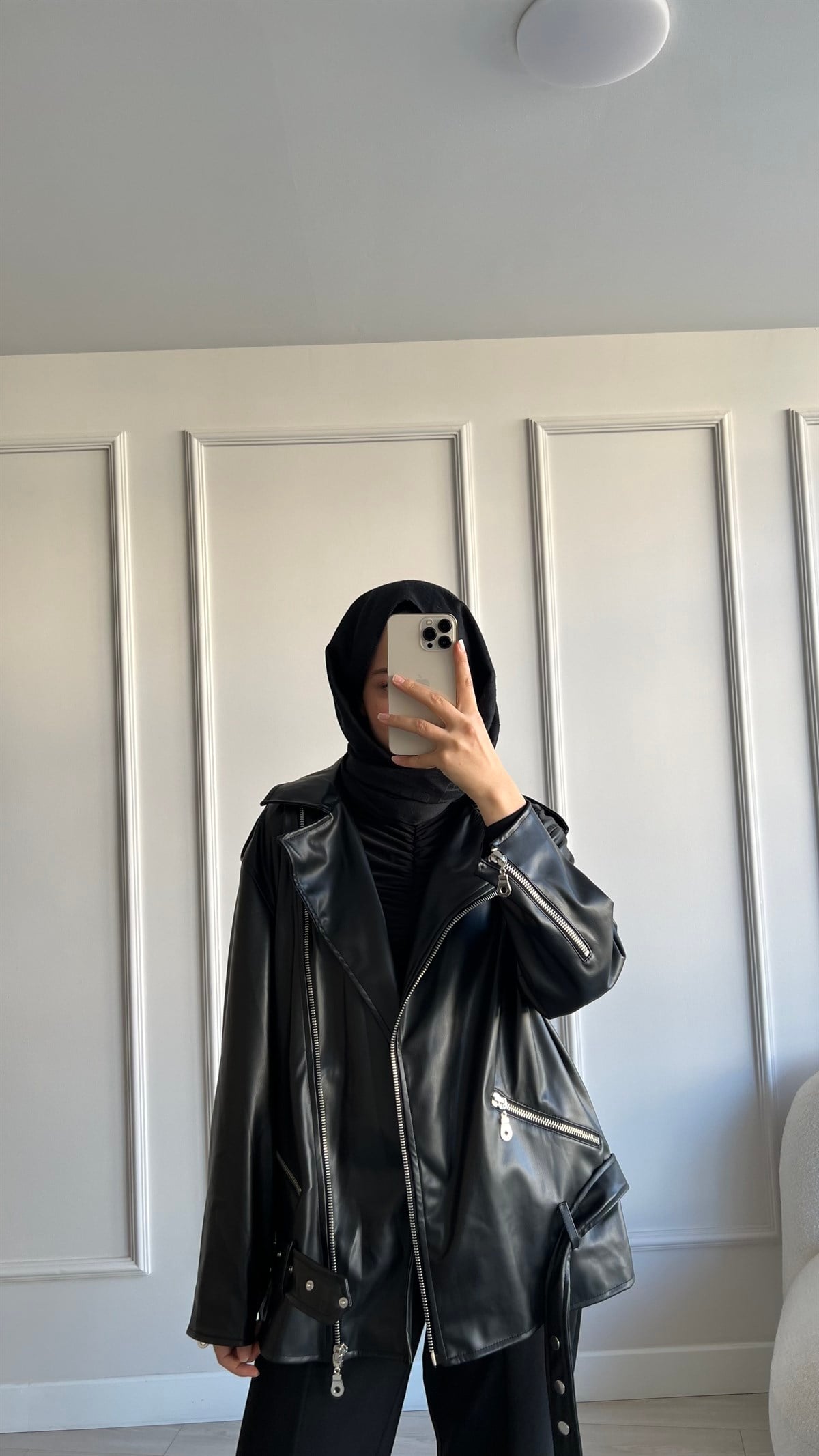 Deri Biker Mont