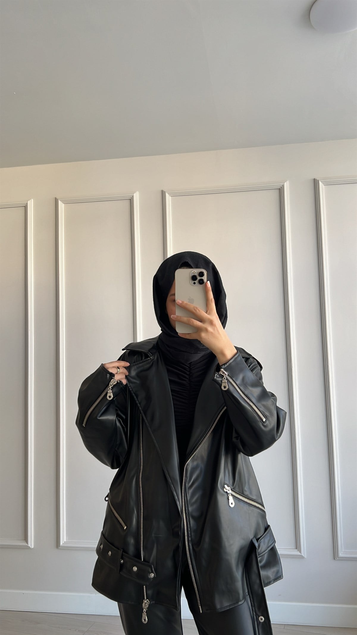 Deri Biker Mont