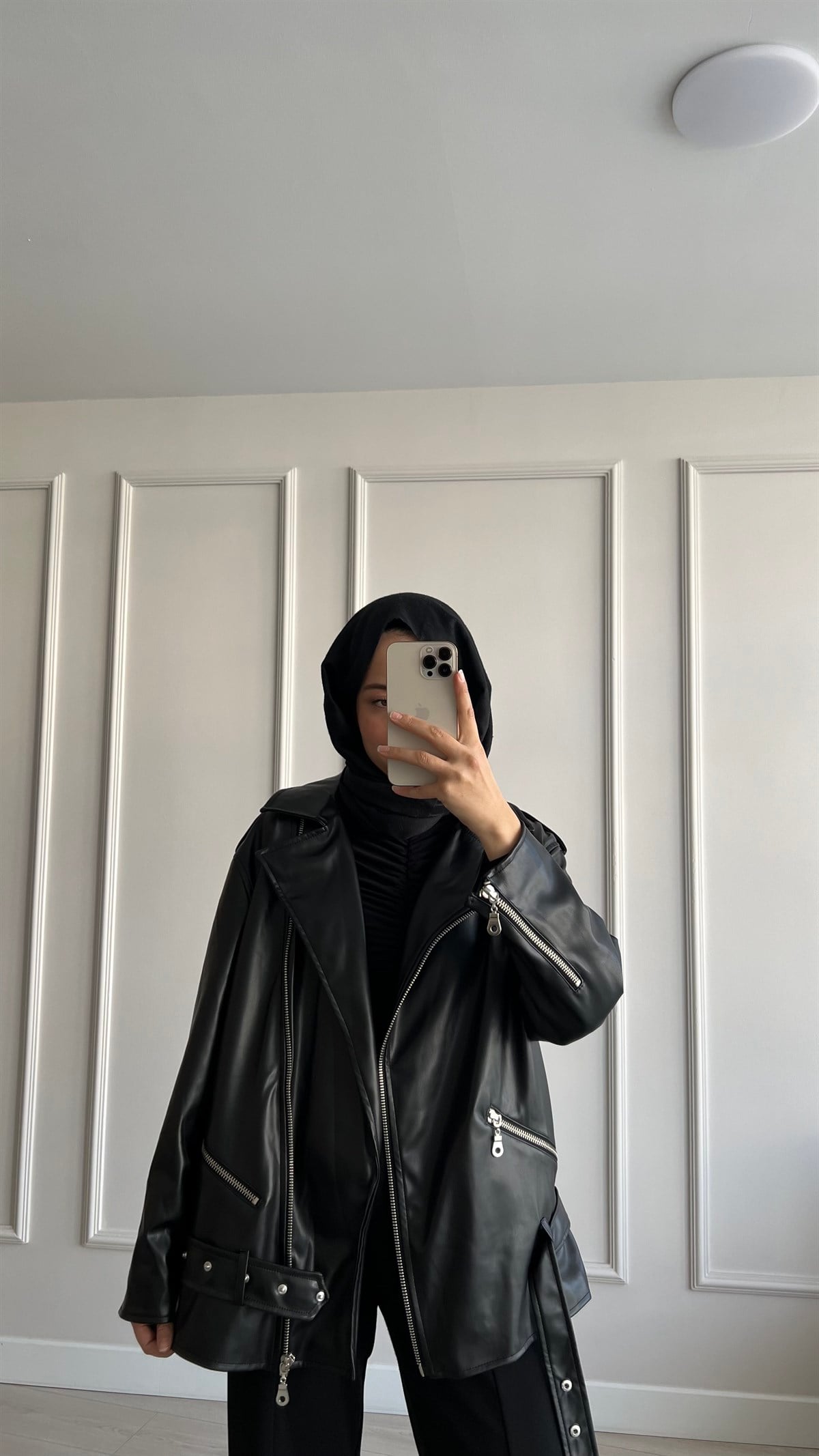 Deri Biker Mont