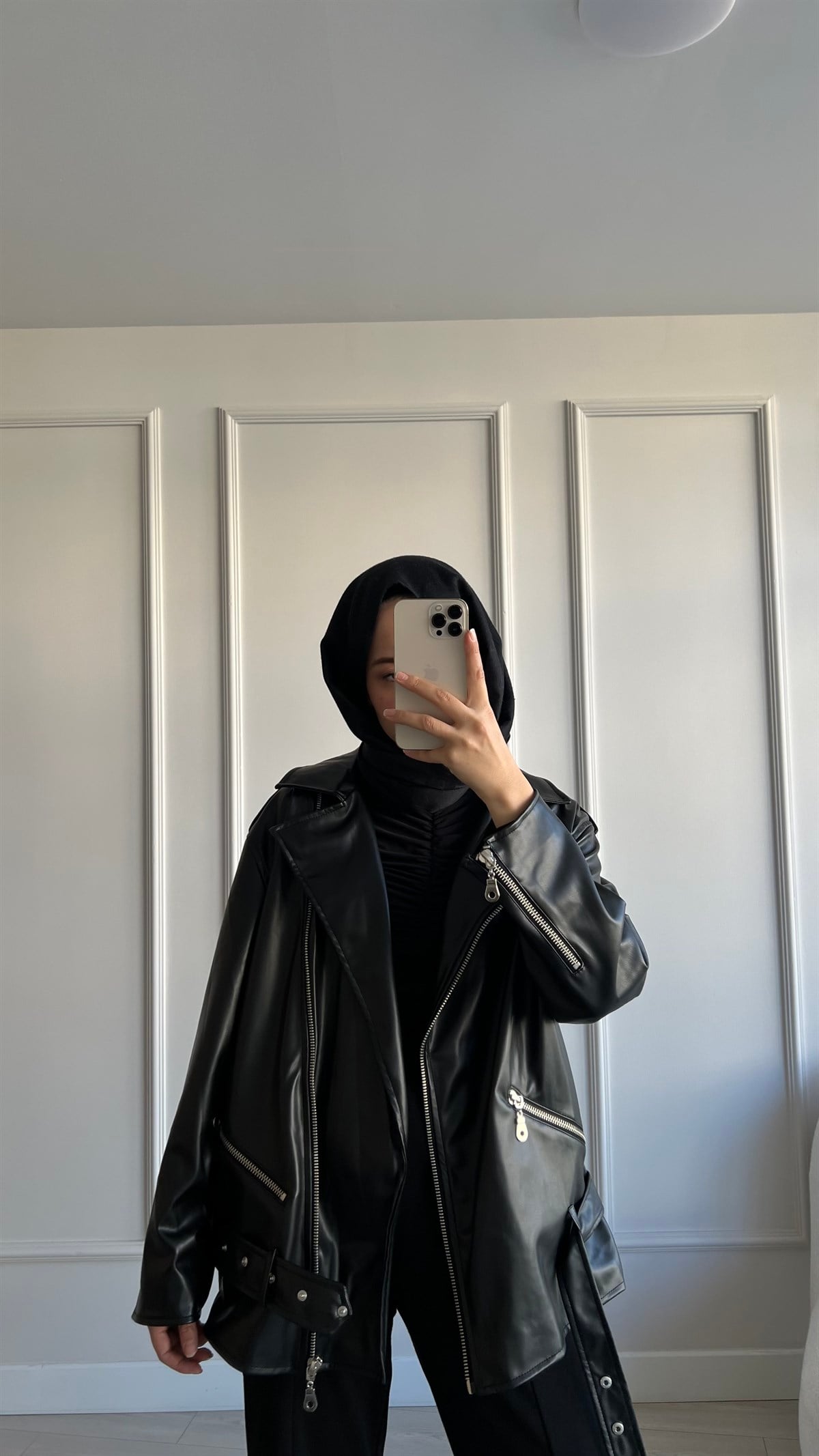Deri Biker Mont