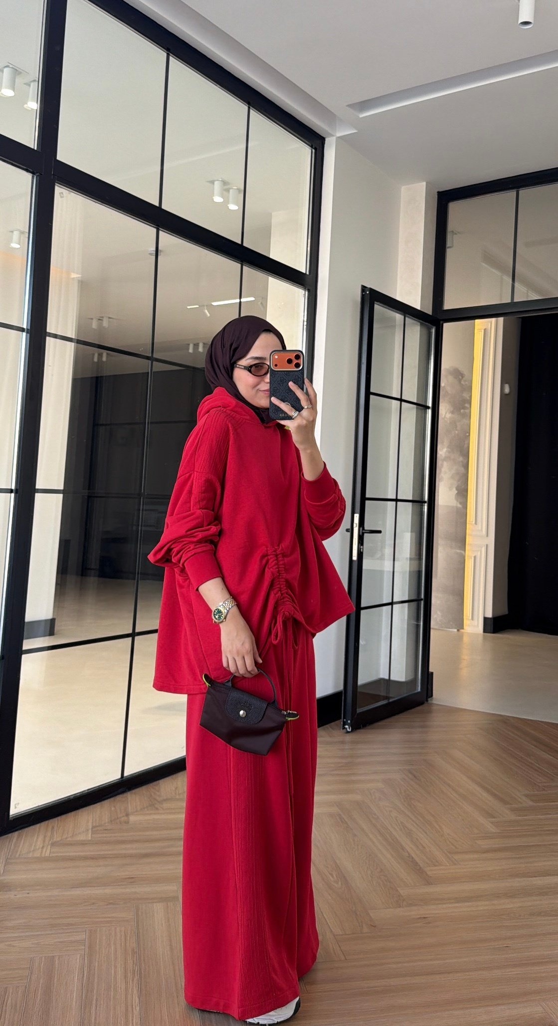 Dikiş Detaylı Takım Kırmızı