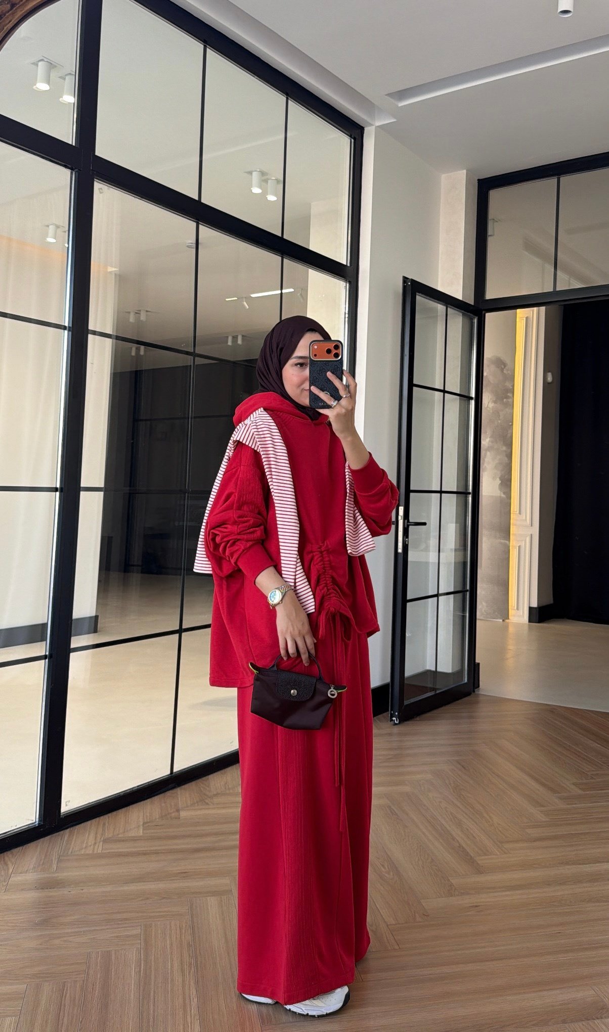 Dikiş Detaylı Takım Kırmızı