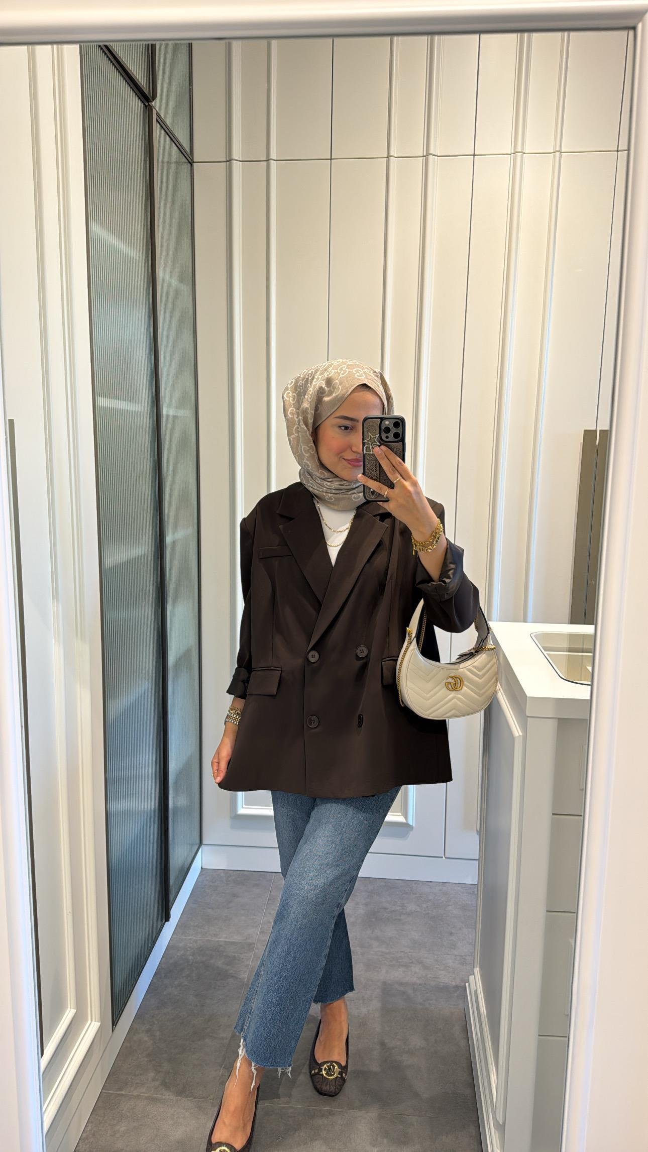 Dört Düğmeli Oversize Ceket Acı Kahve