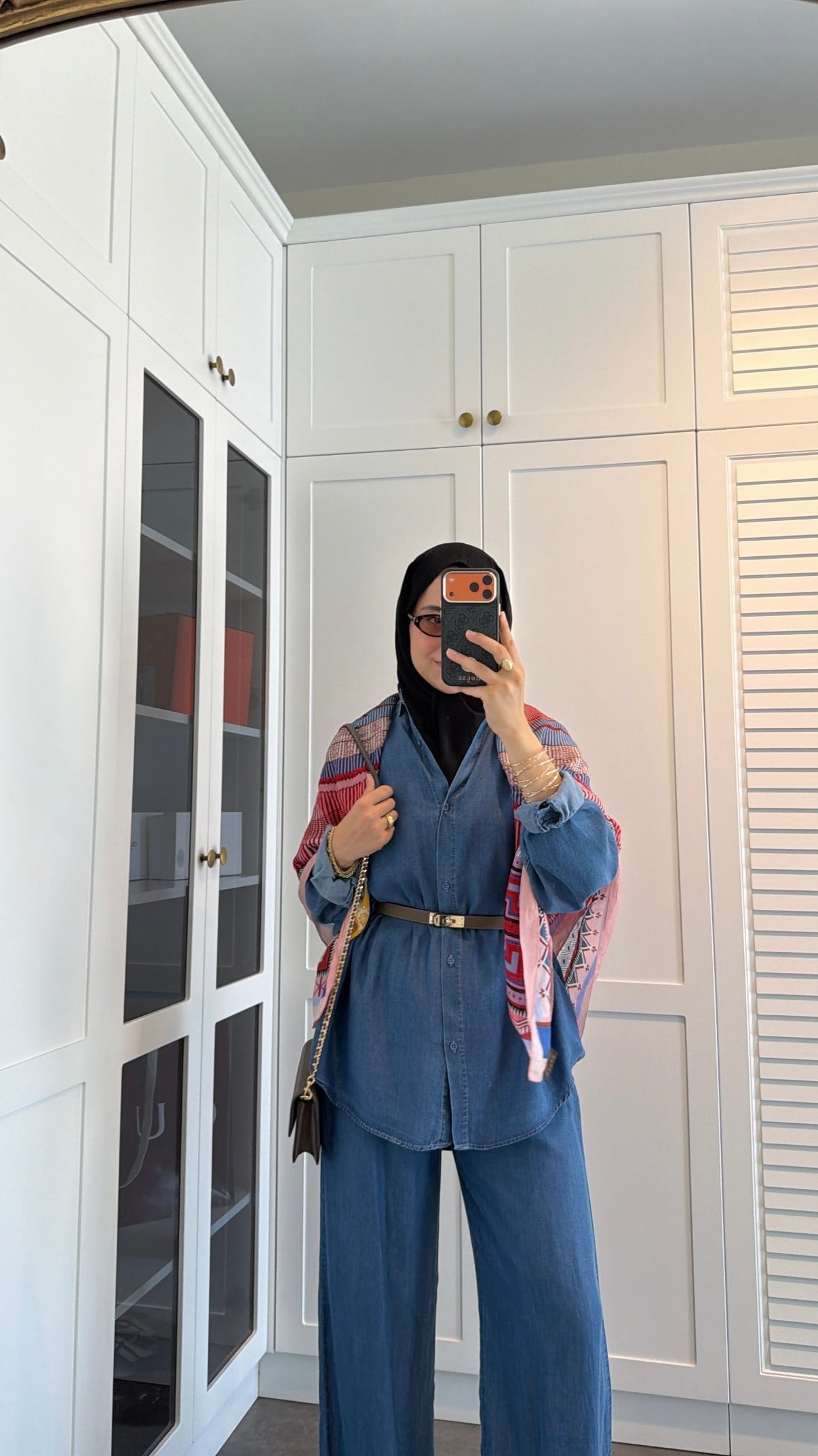 Düğme Detay Denim Tensel Takım Koyu Mavi
