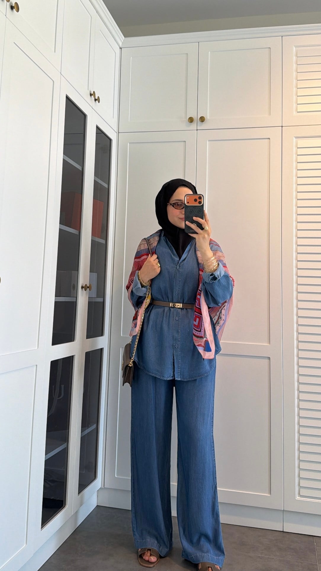 Düğme Detay Denim Tensel Takım Koyu Mavi