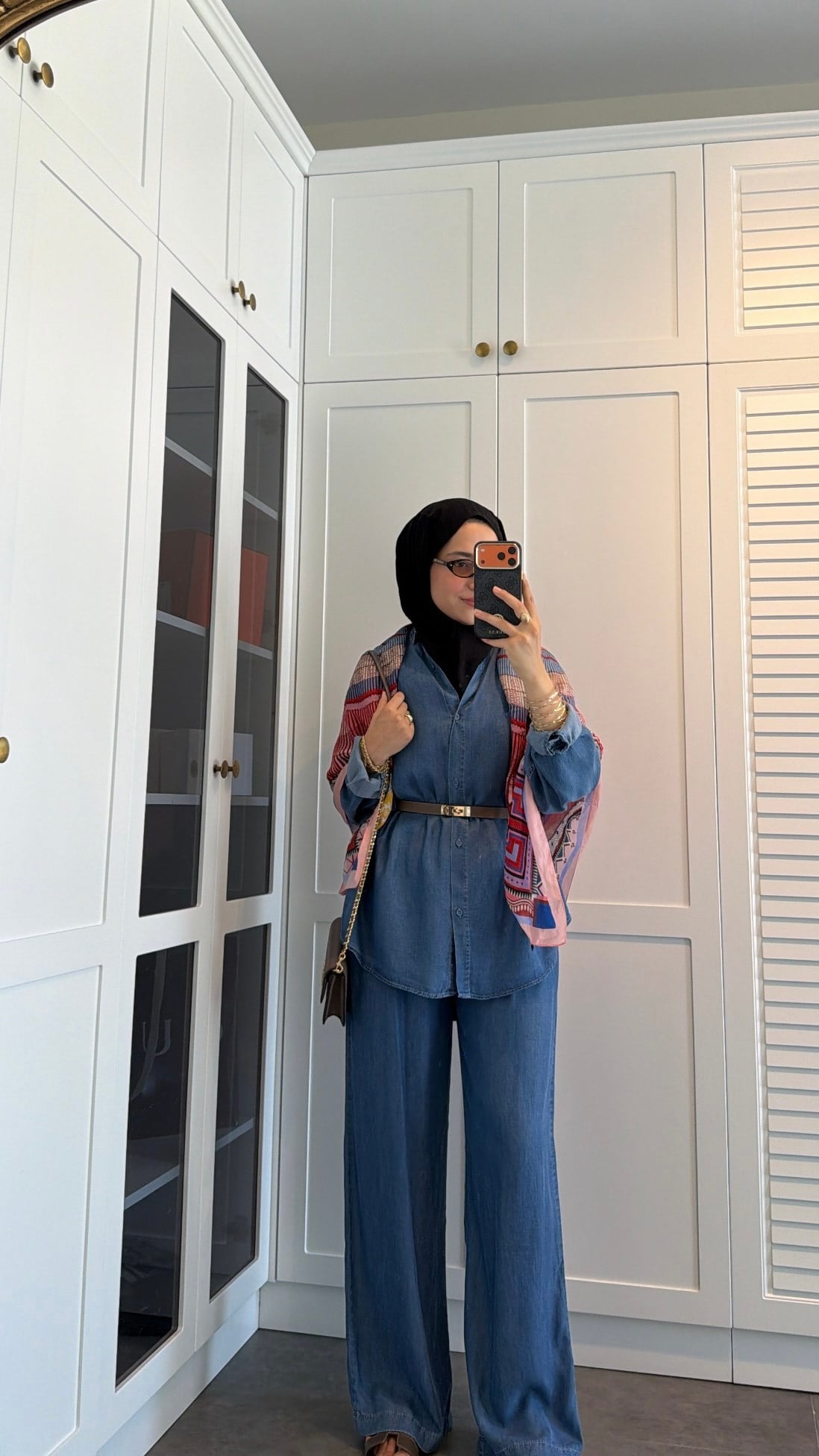 Düğme Detay Denim Tensel Takım Koyu Mavi