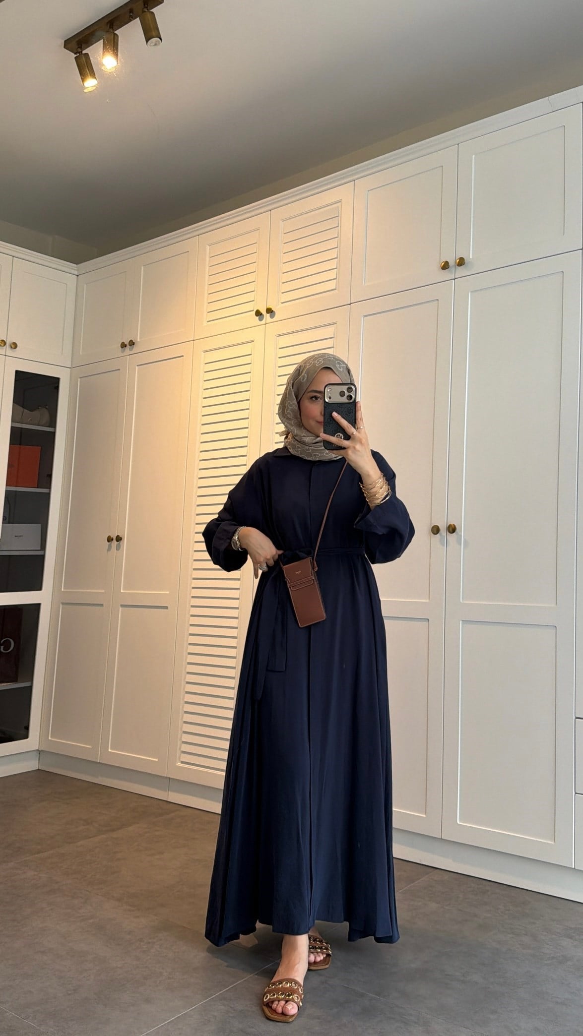 Düğme Detay Tensel Elbise Lacivert