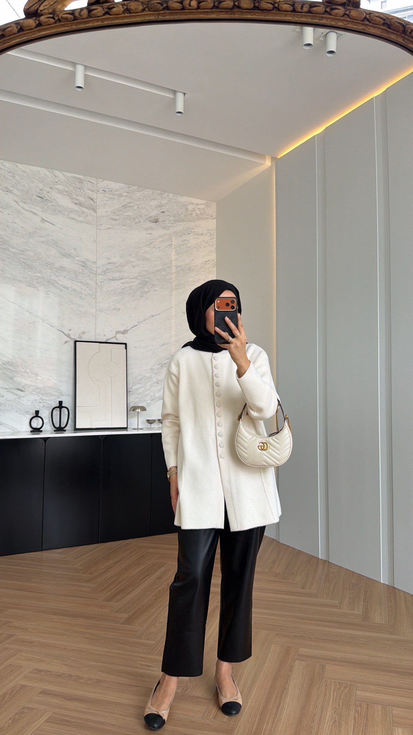 Düğme Detaylı Angora Hırka Ekru 