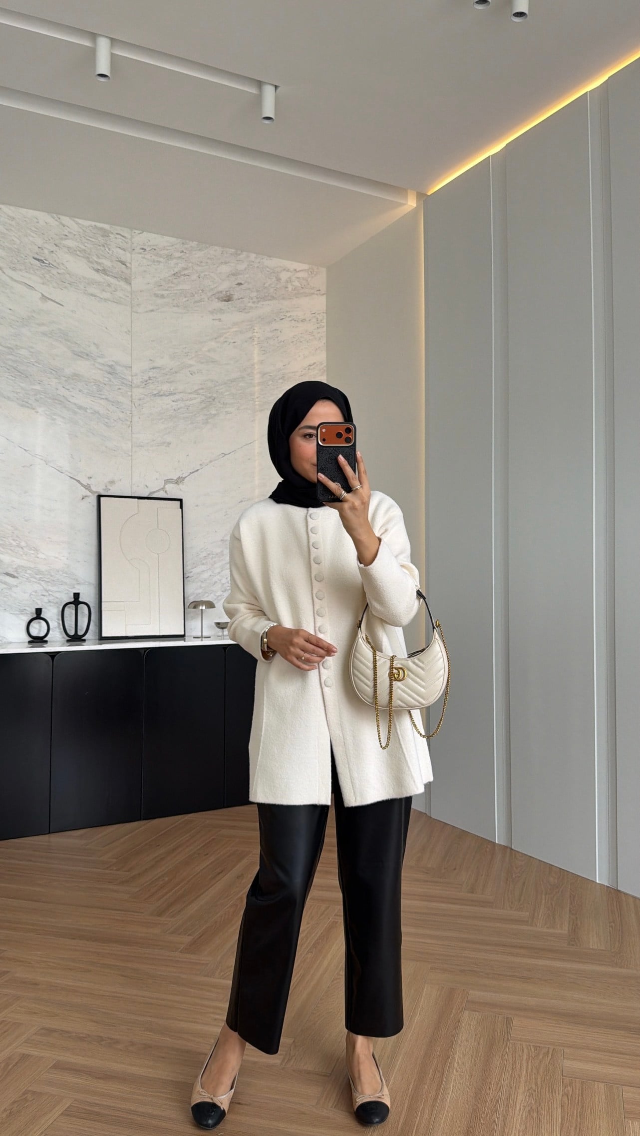 Düğme Detaylı Angora Hırka Ekru 