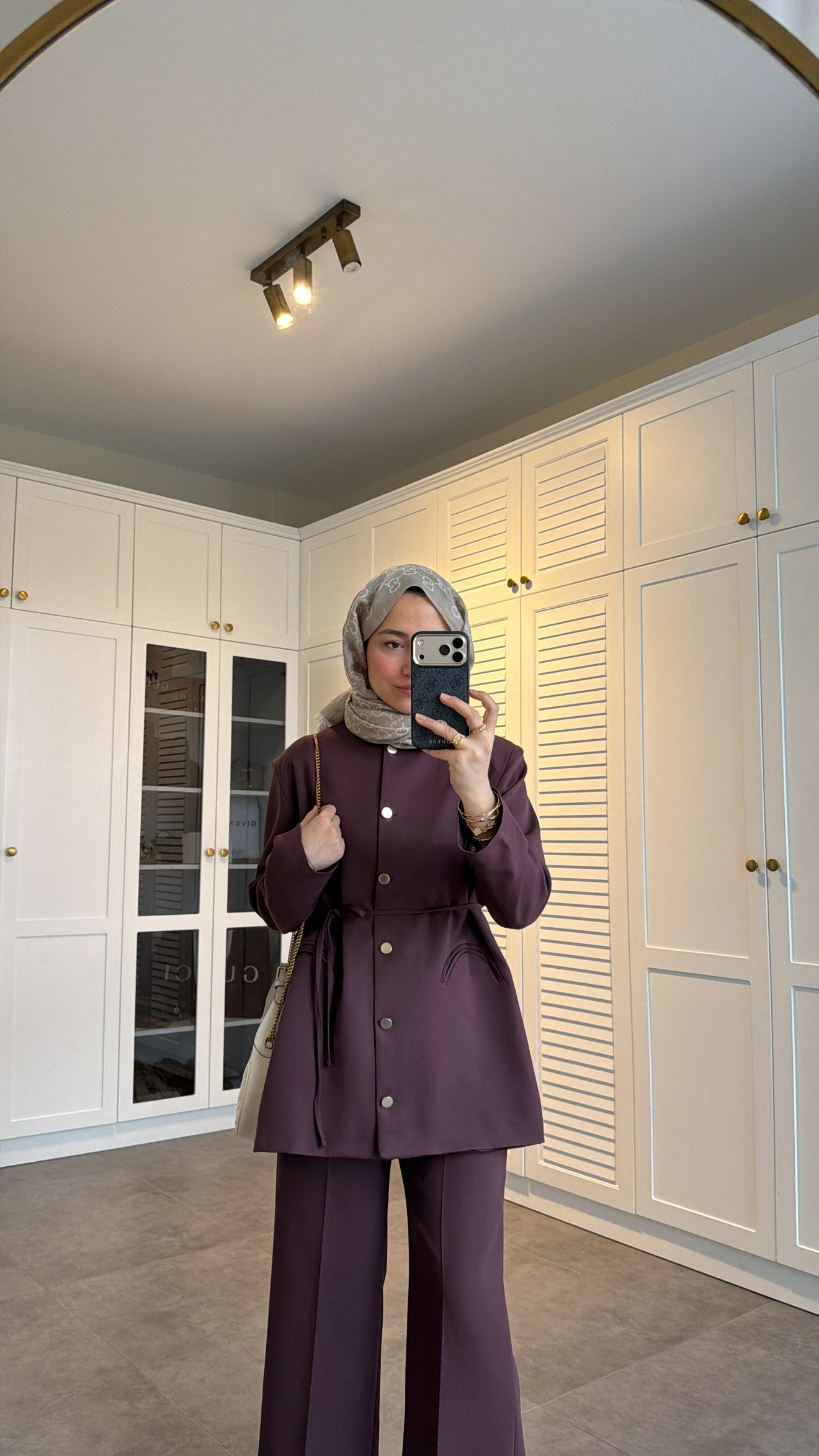 Düğme Detaylı Pantolon Takım Burgonya 