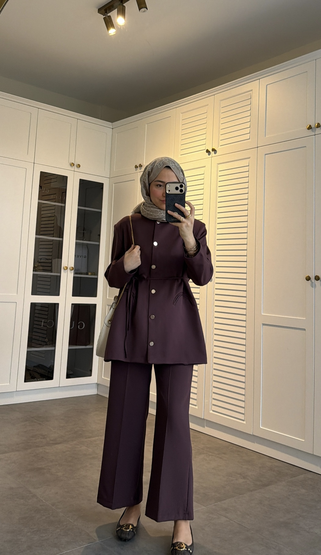 Düğme Detaylı Pantolon Takım Burgonya 