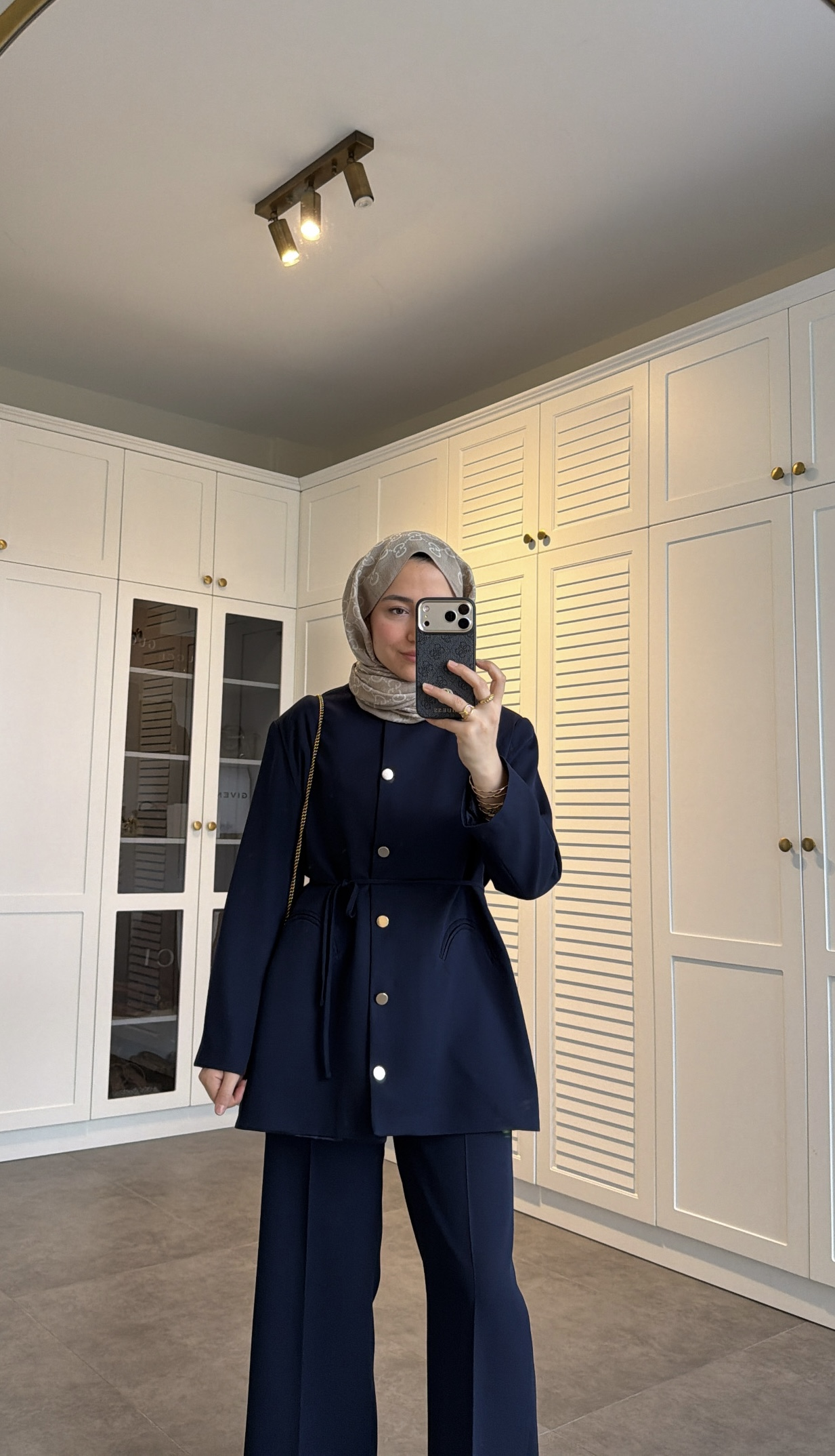 Düğme Detaylı Pantolon Takım Lacivert 