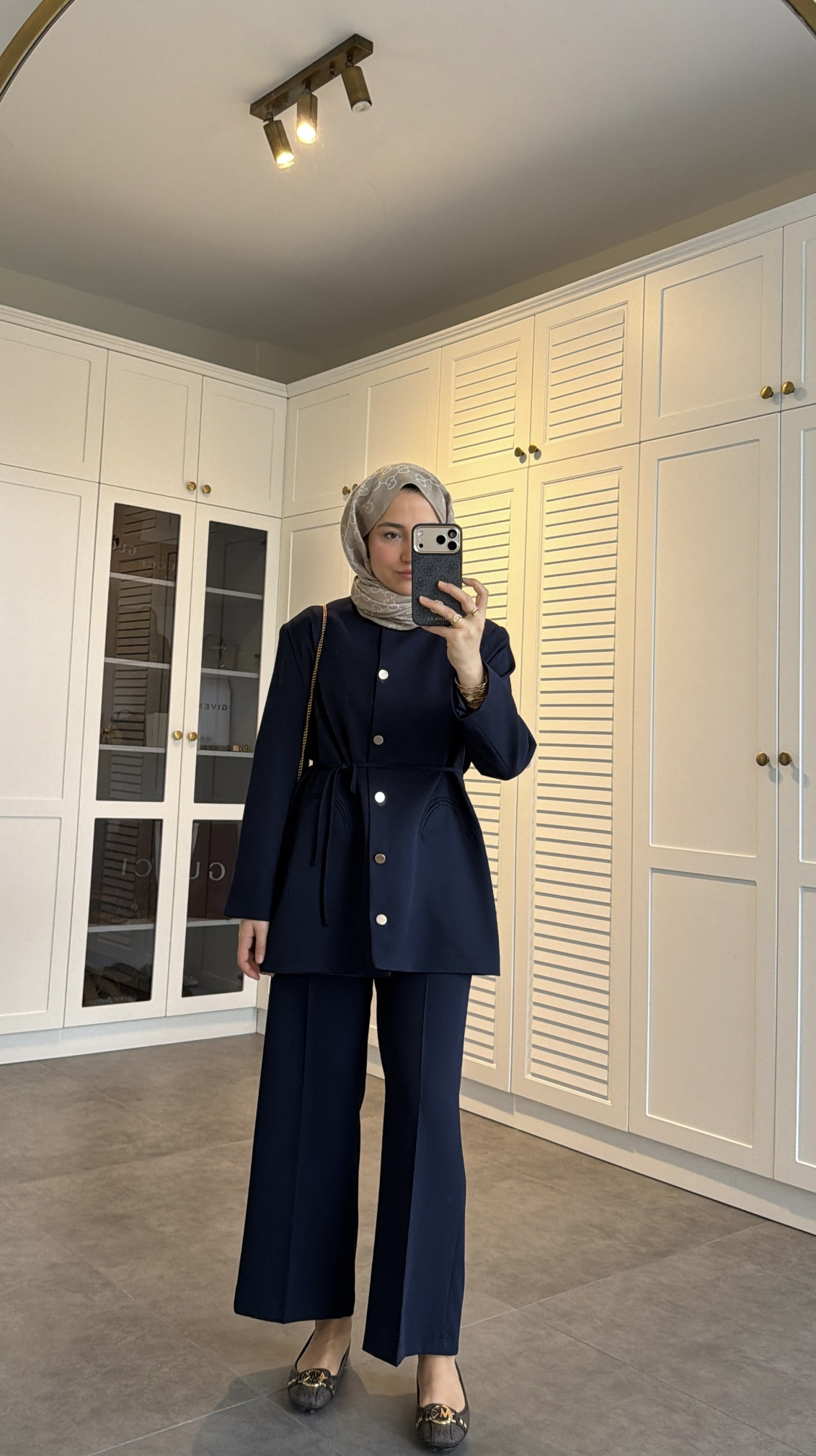 Düğme Detaylı Pantolon Takım Lacivert 