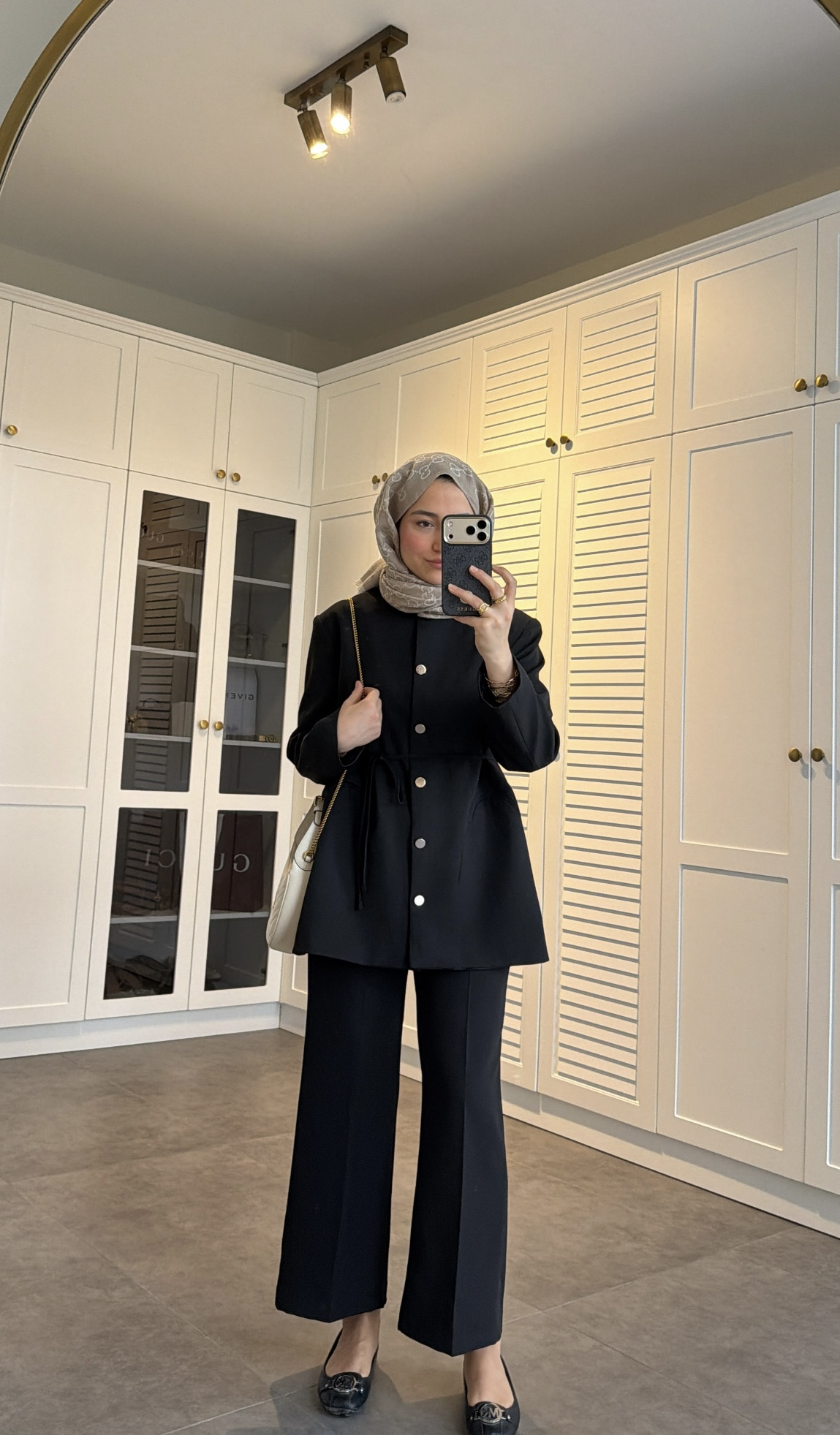 Düğme Detaylı Pantolon Takım Siyah