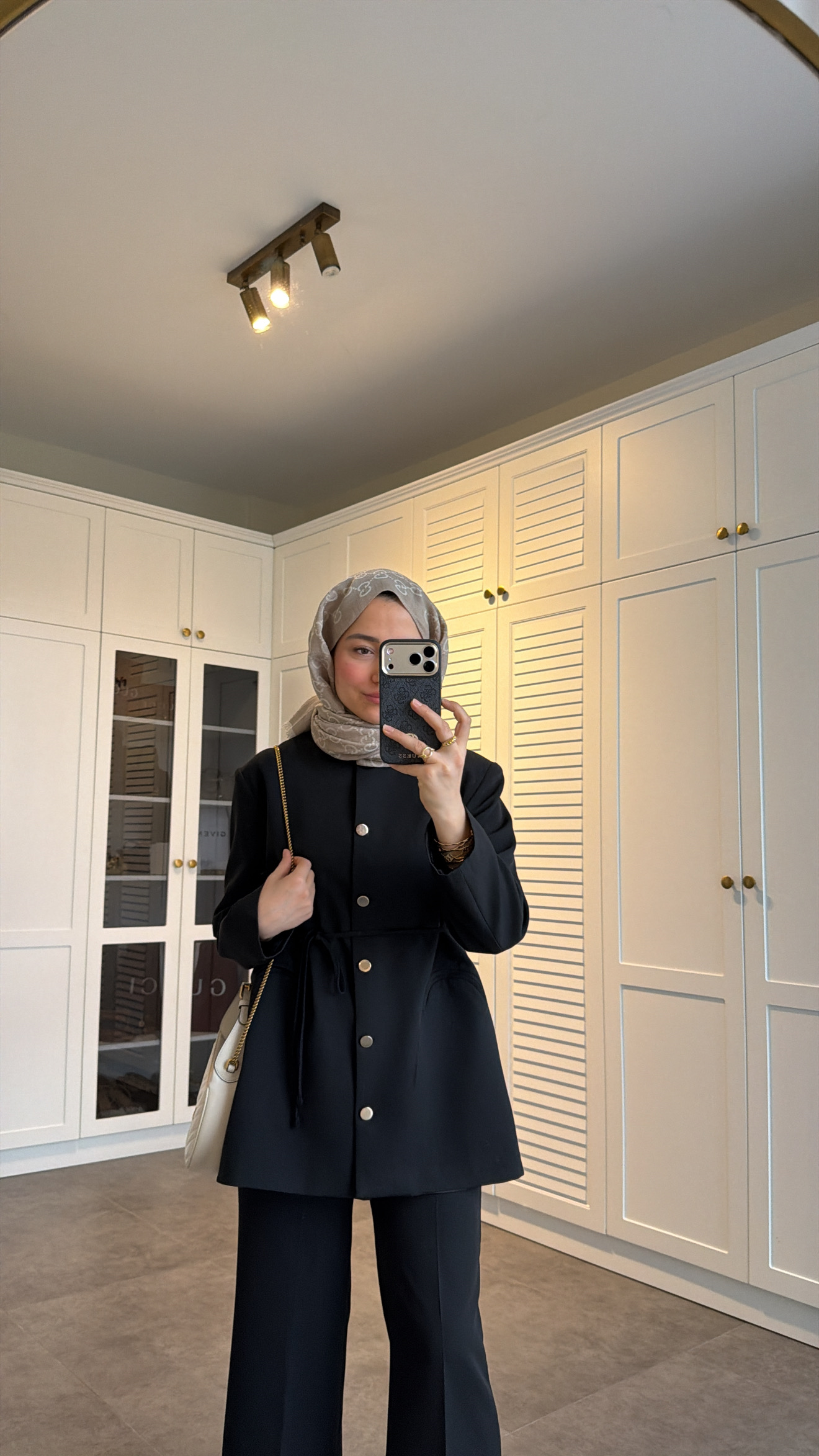 Düğme Detaylı Pantolon Takım Siyah