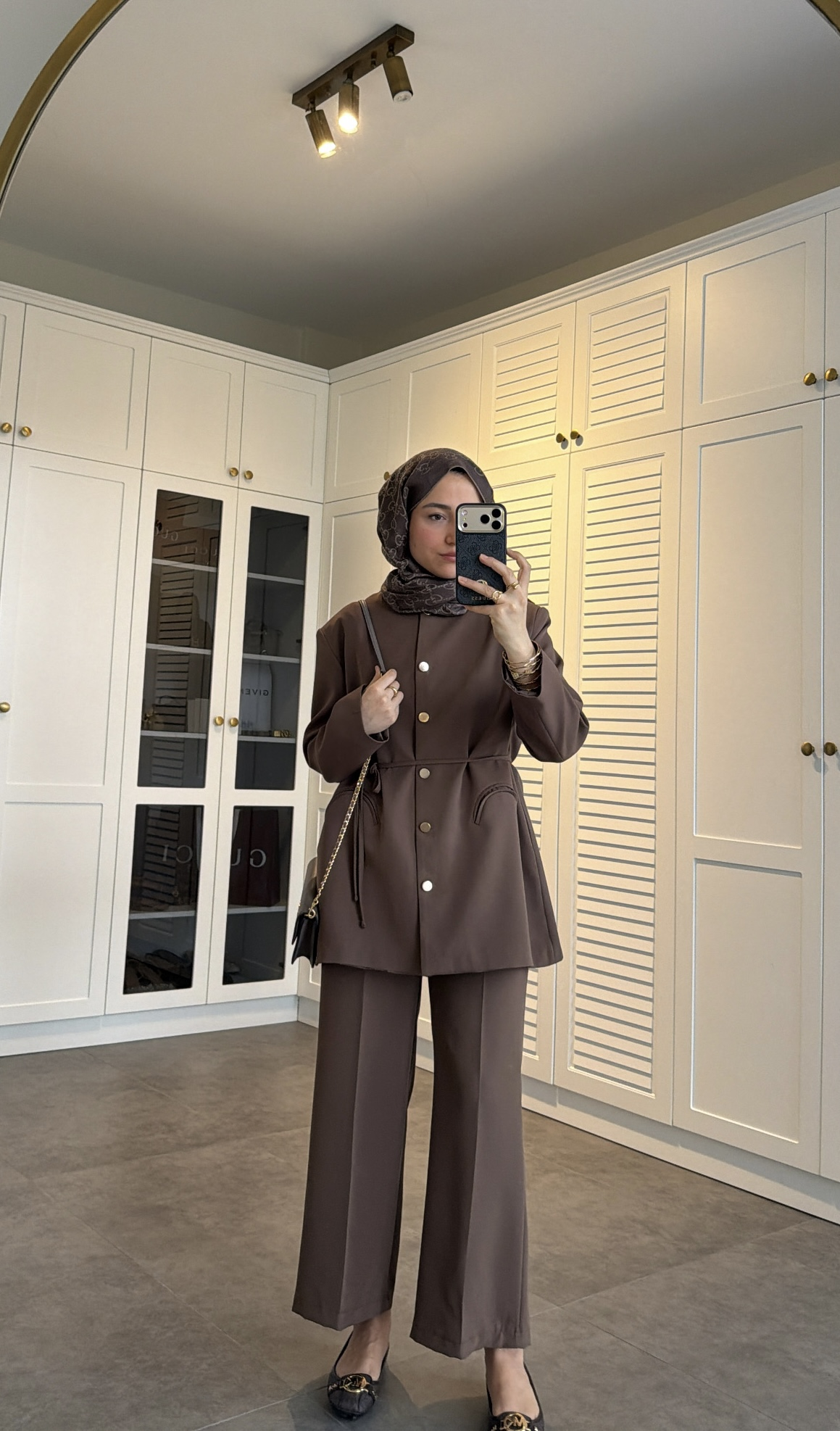 Düğme Detaylı Pantolon Takım Vizon