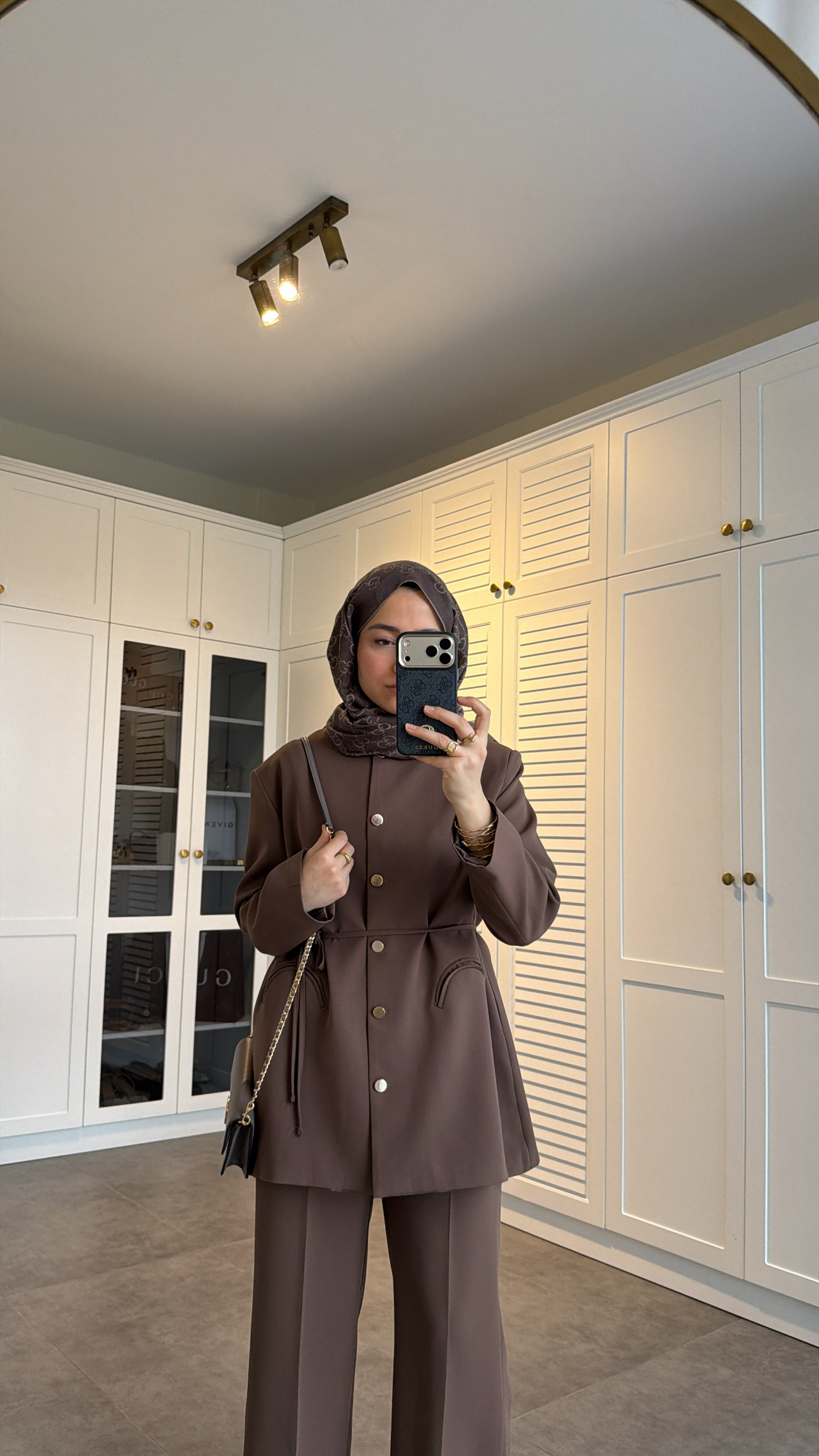 Düğme Detaylı Pantolon Takım Vizon