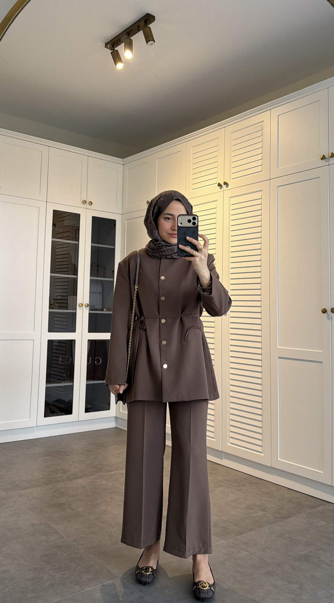 Düğme Detaylı Pantolon Takım Vizon