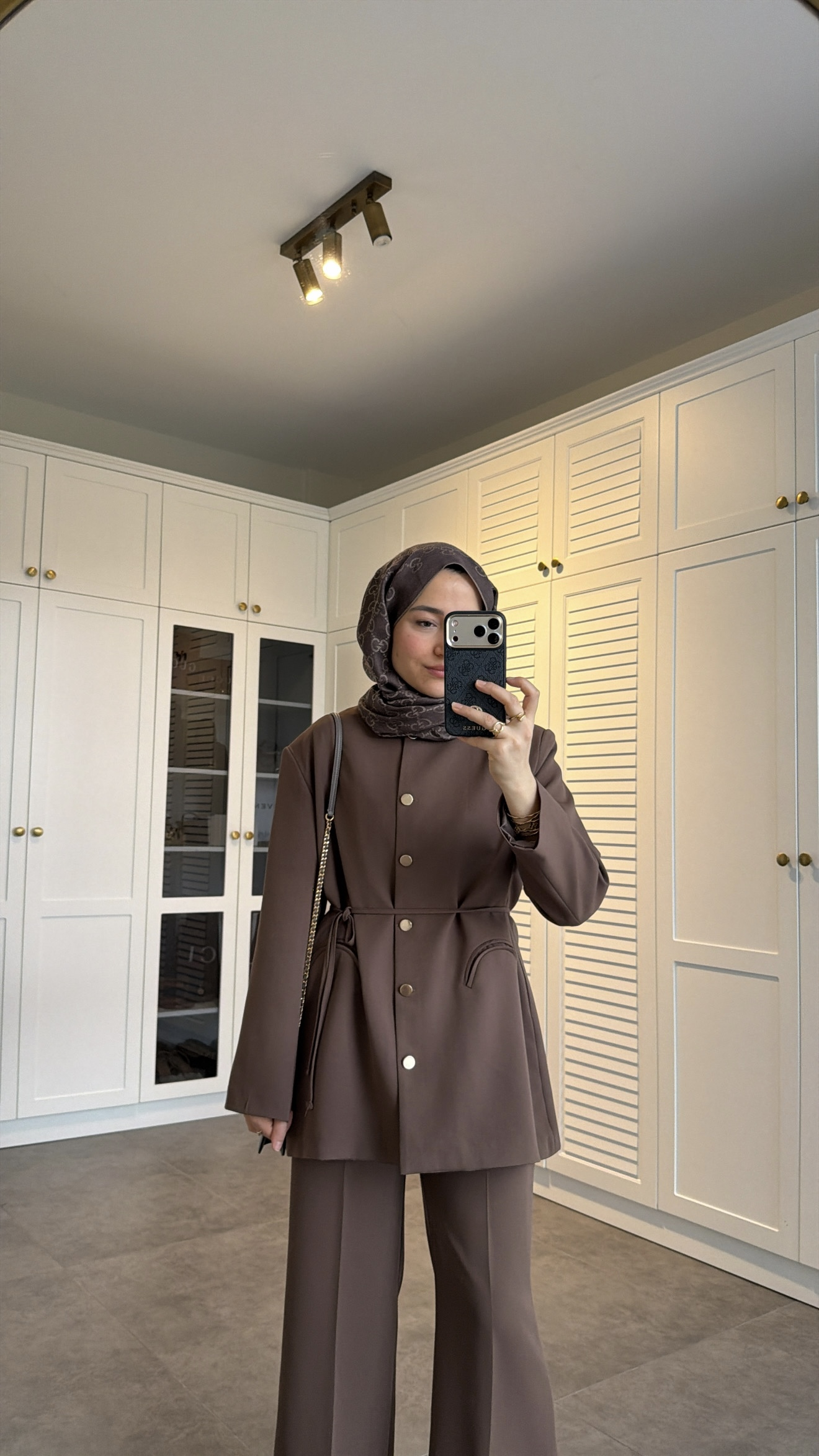 Düğme Detaylı Pantolon Takım Vizon