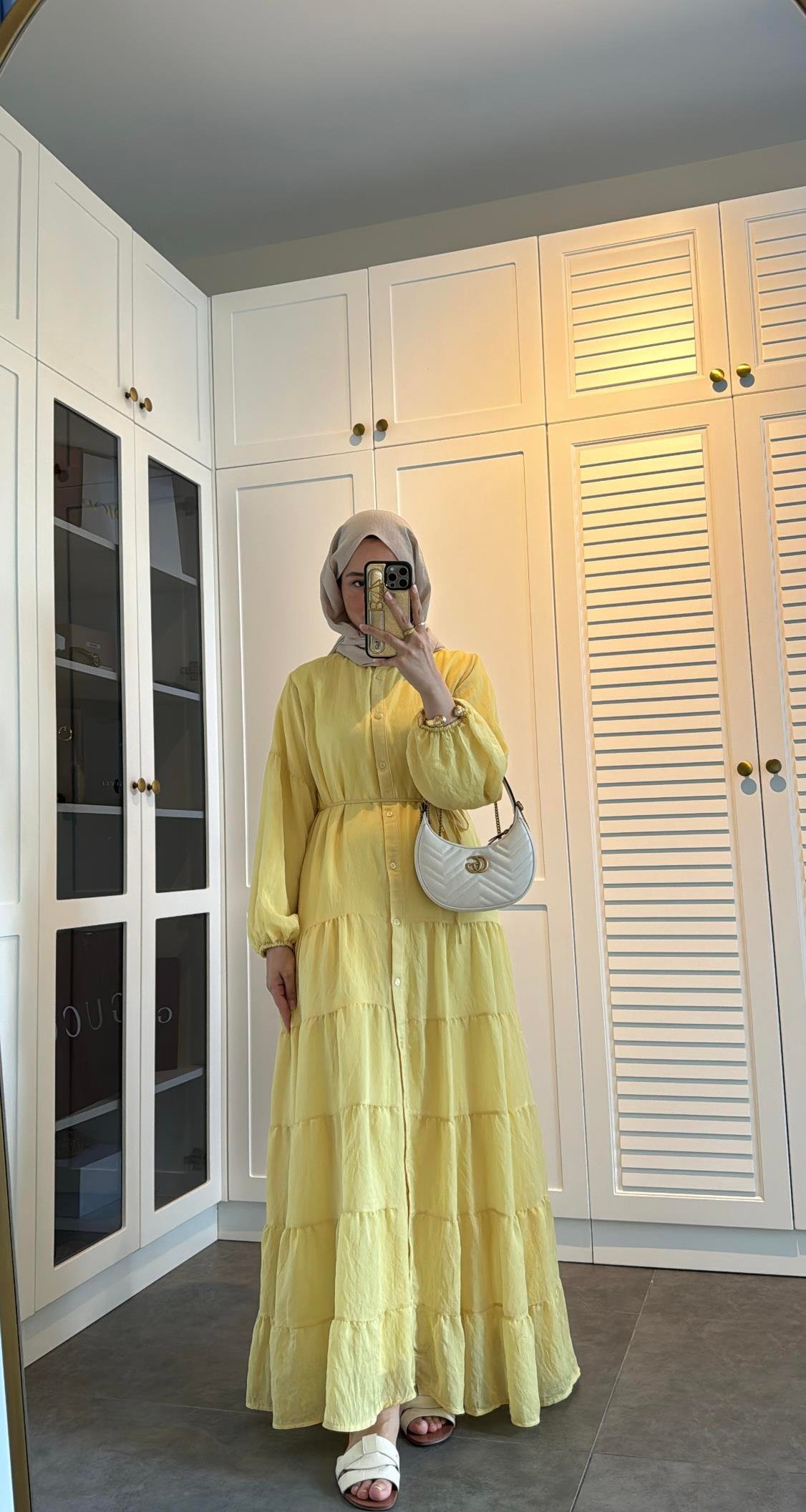 Elisa Pamuk Elbise Butter Yellow