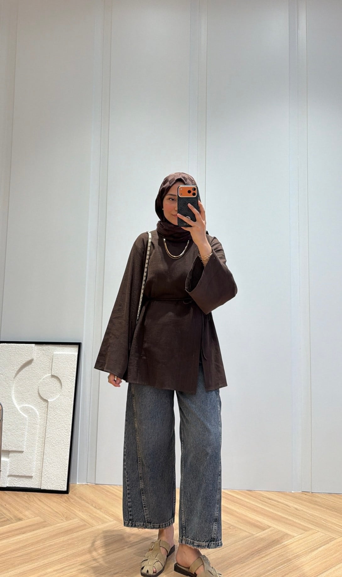 Eliza Keten Tunik Kahve