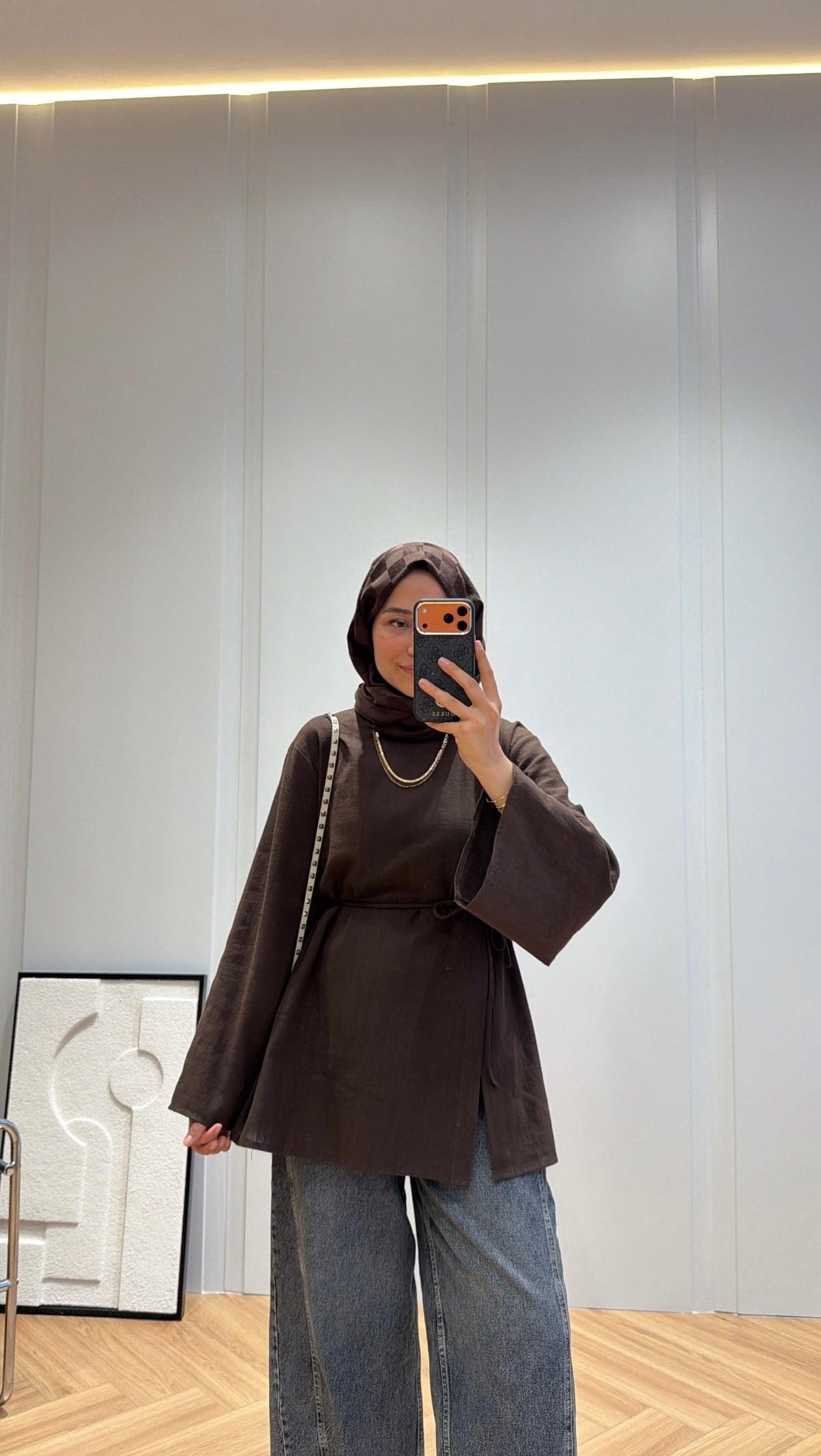 Eliza Keten Tunik Kahve