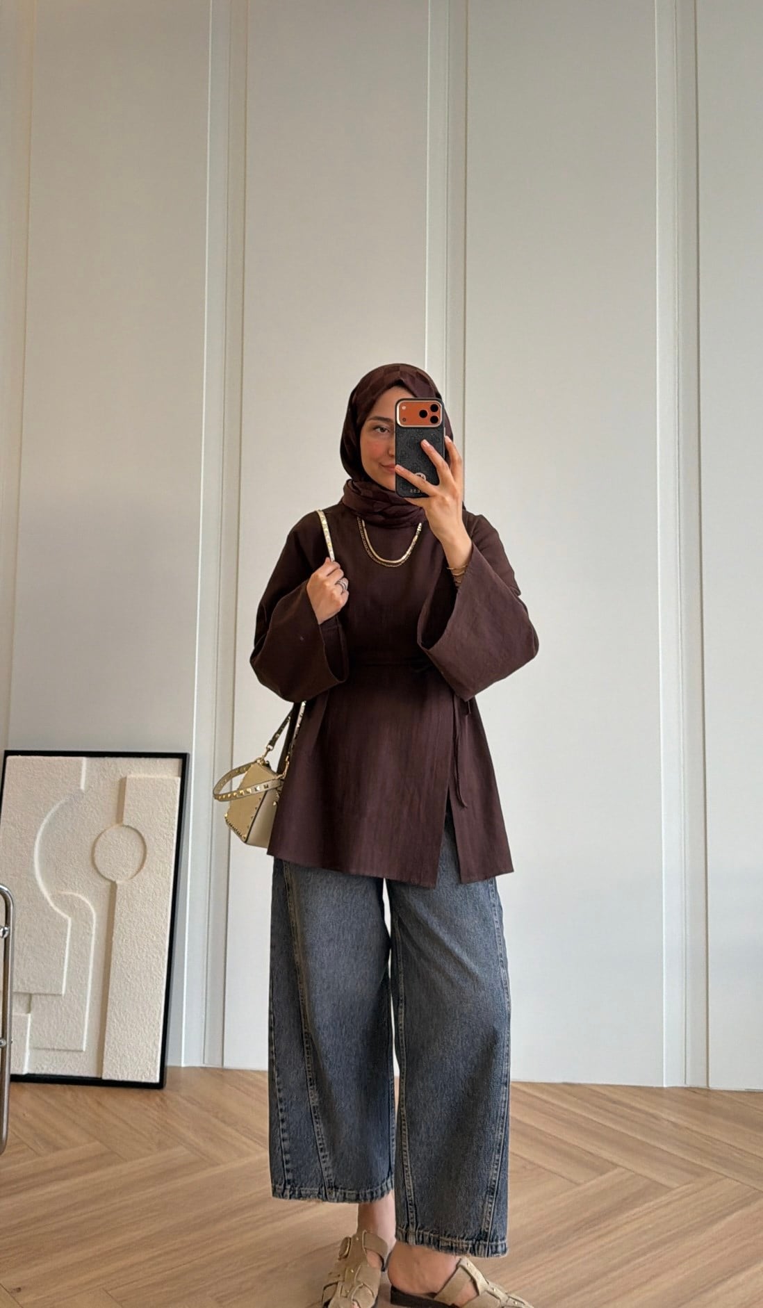Eliza Keten Tunik Kahve