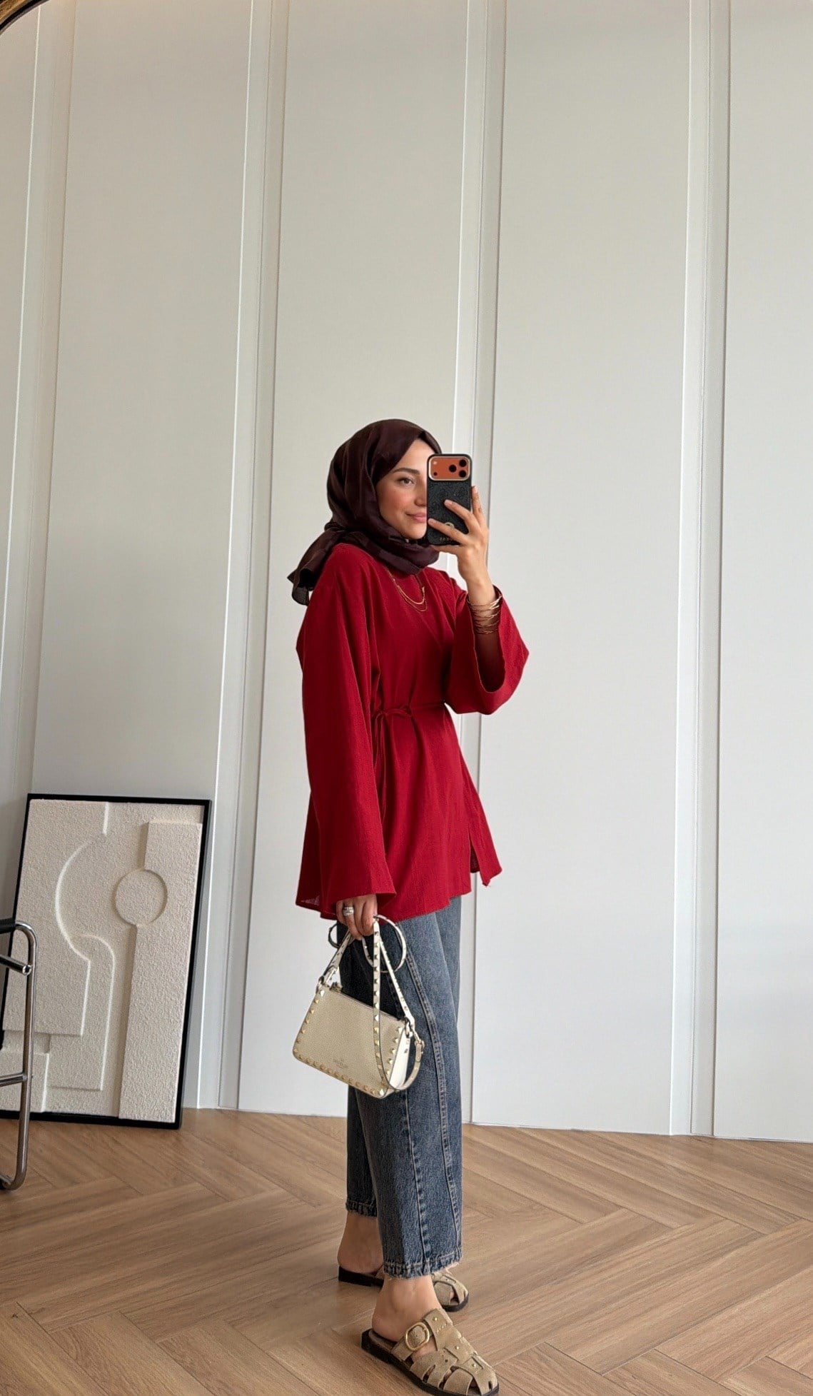 Eliza Keten Tunik Kırmızı