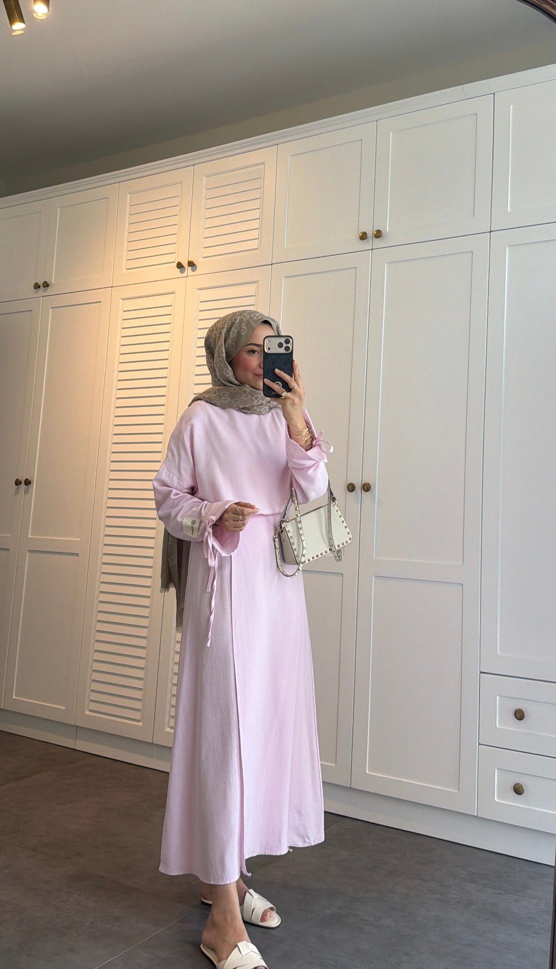 Eteği İpli Keten Etek Takım Pembe