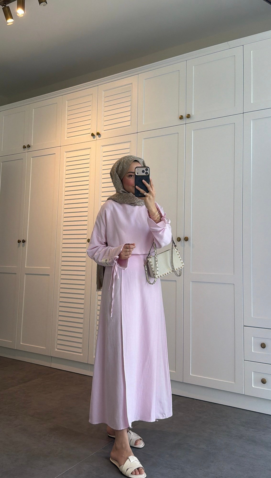 Eteği İpli Keten Etek Takım Pembe