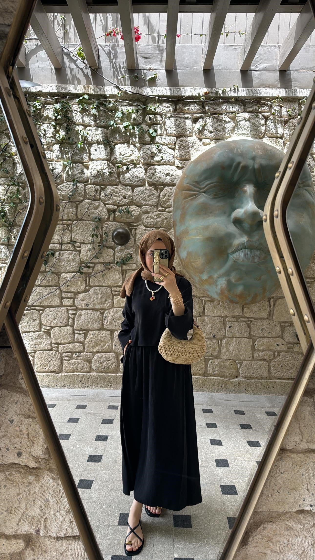 Etekli Crop Takım Siyah