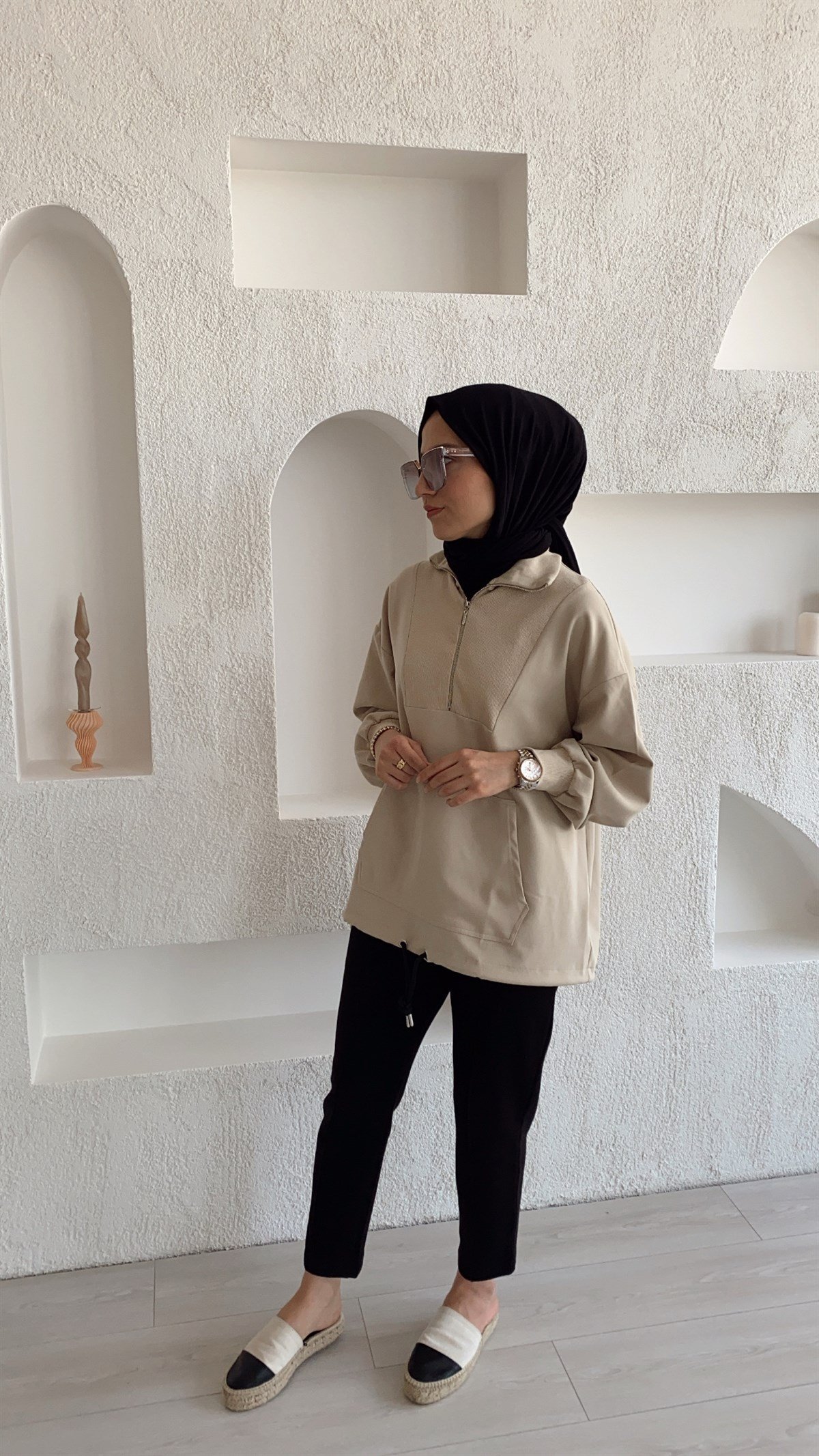 Fermuar Detaylı Sweatshirt