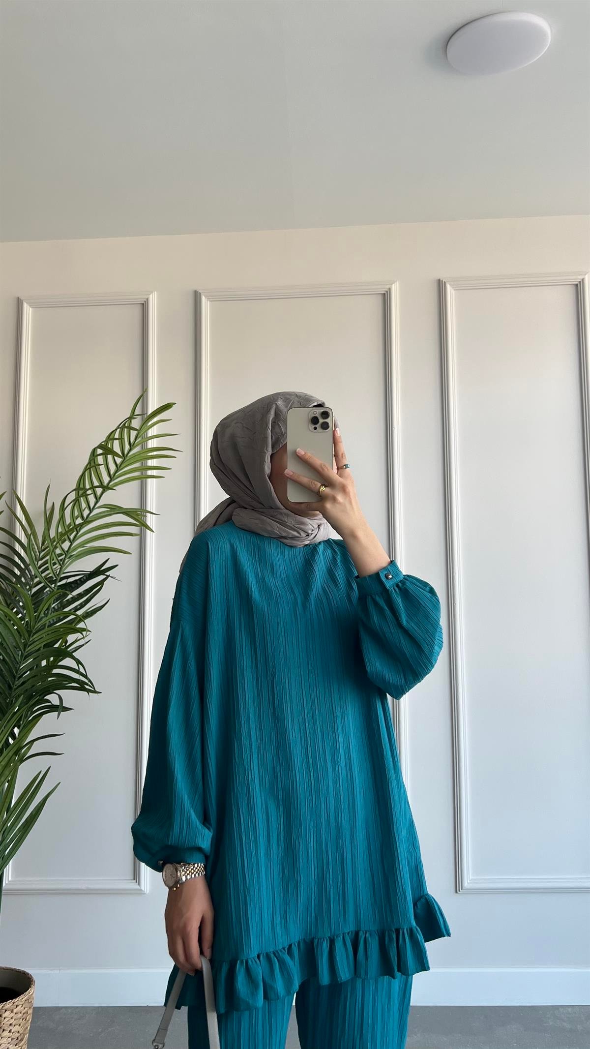 Fırfır Detaylı Müslin Takım