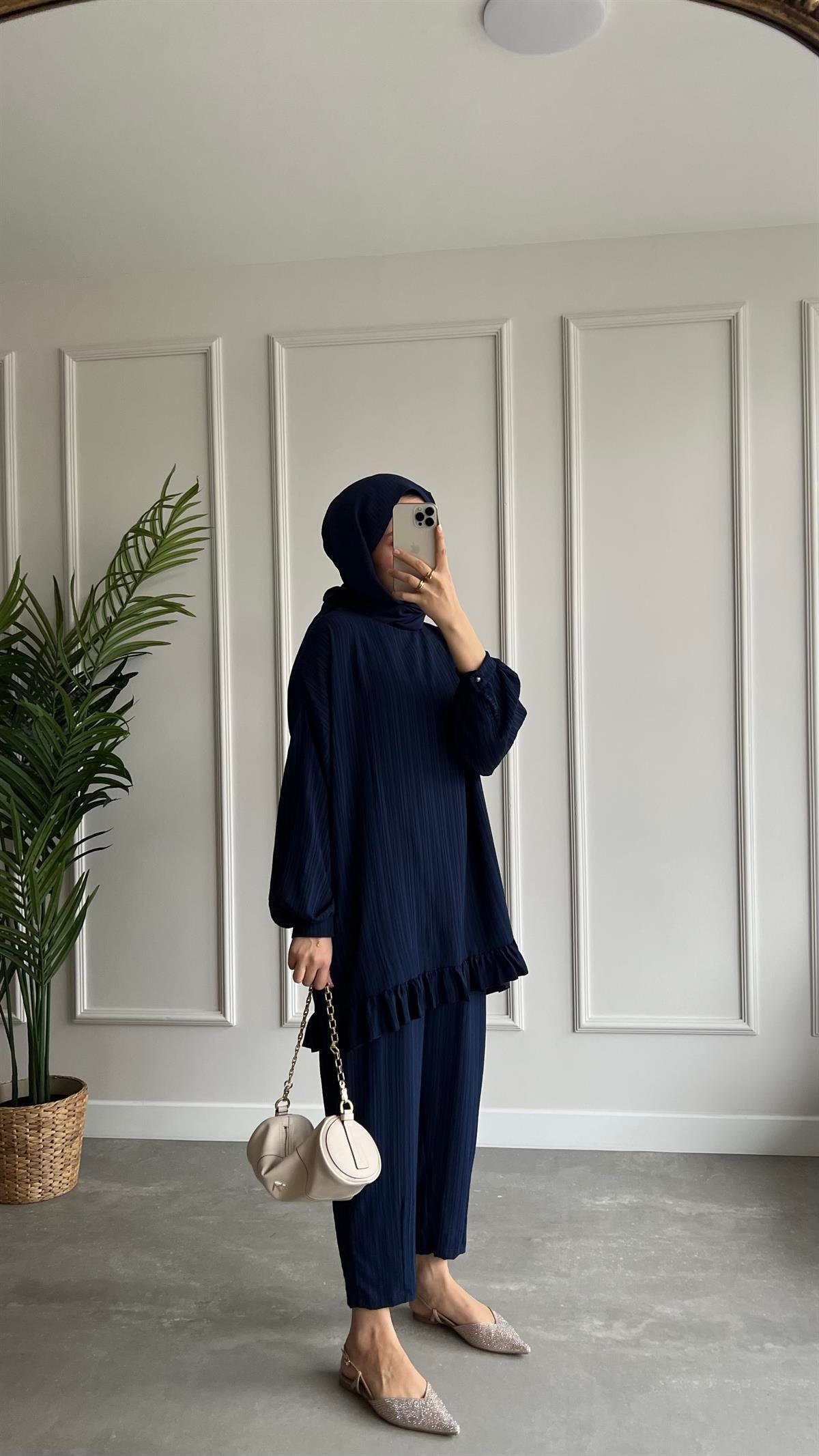 Fırfır Detaylı Müslin Takım