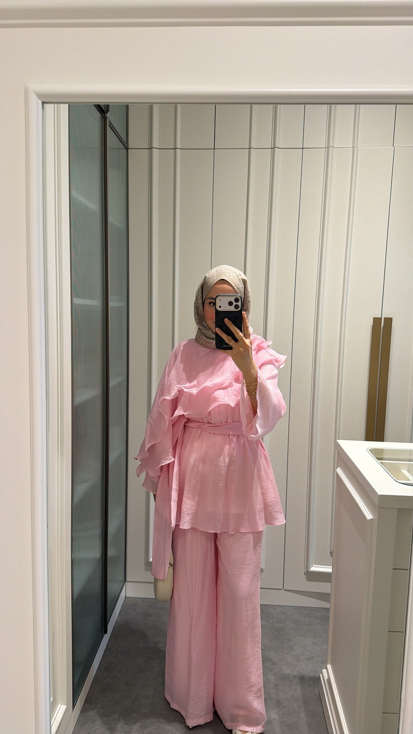 Fırfırlı Pantolonlu Takım Pembe