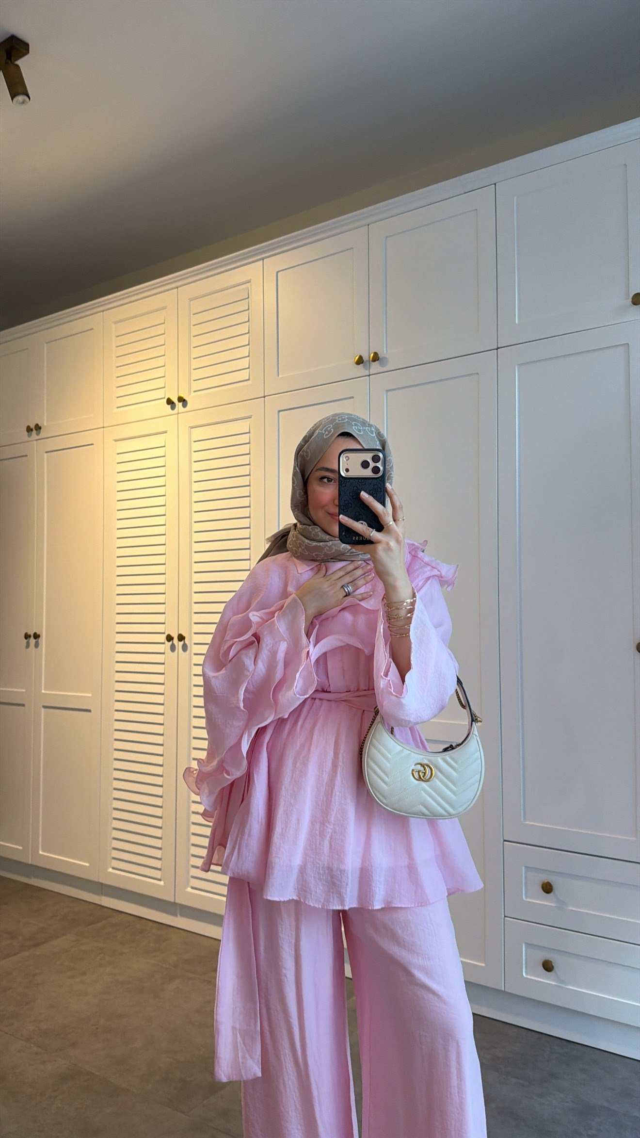 Fırfırlı Pantolonlu Takım Pembe