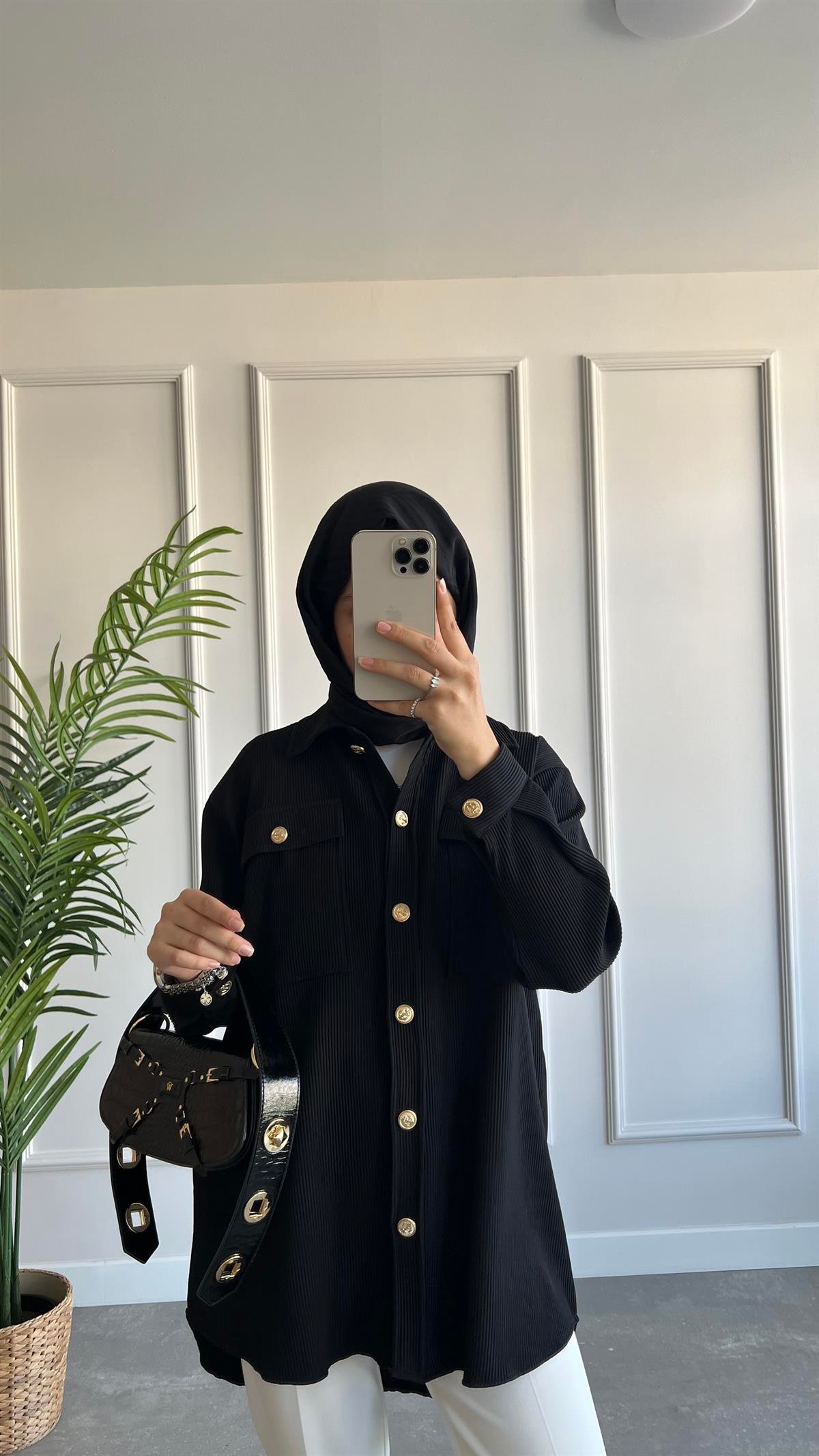 Fitilli Gold Düğmeli Ceket 