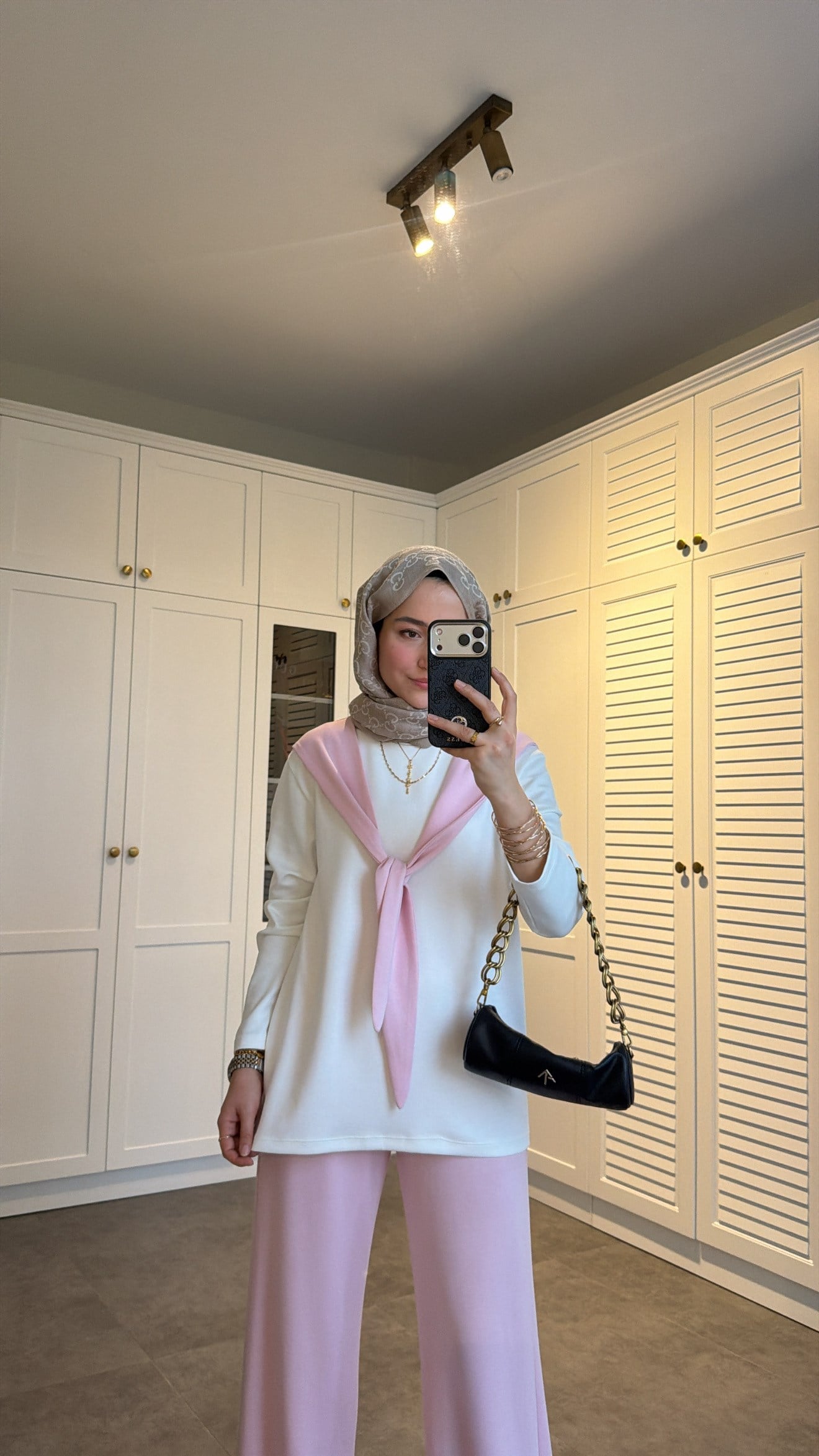 Fular Detaylı Oysh Takım Pembe