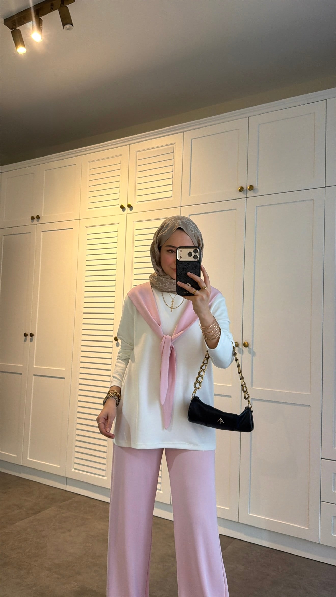 Fular Detaylı Oysh Takım Pembe