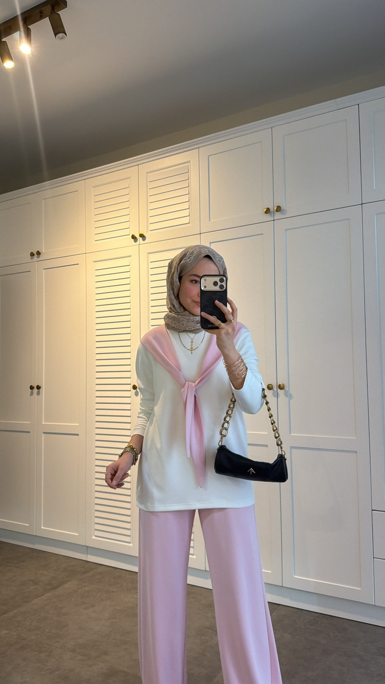 Fular Detaylı Oysh Takım Pembe